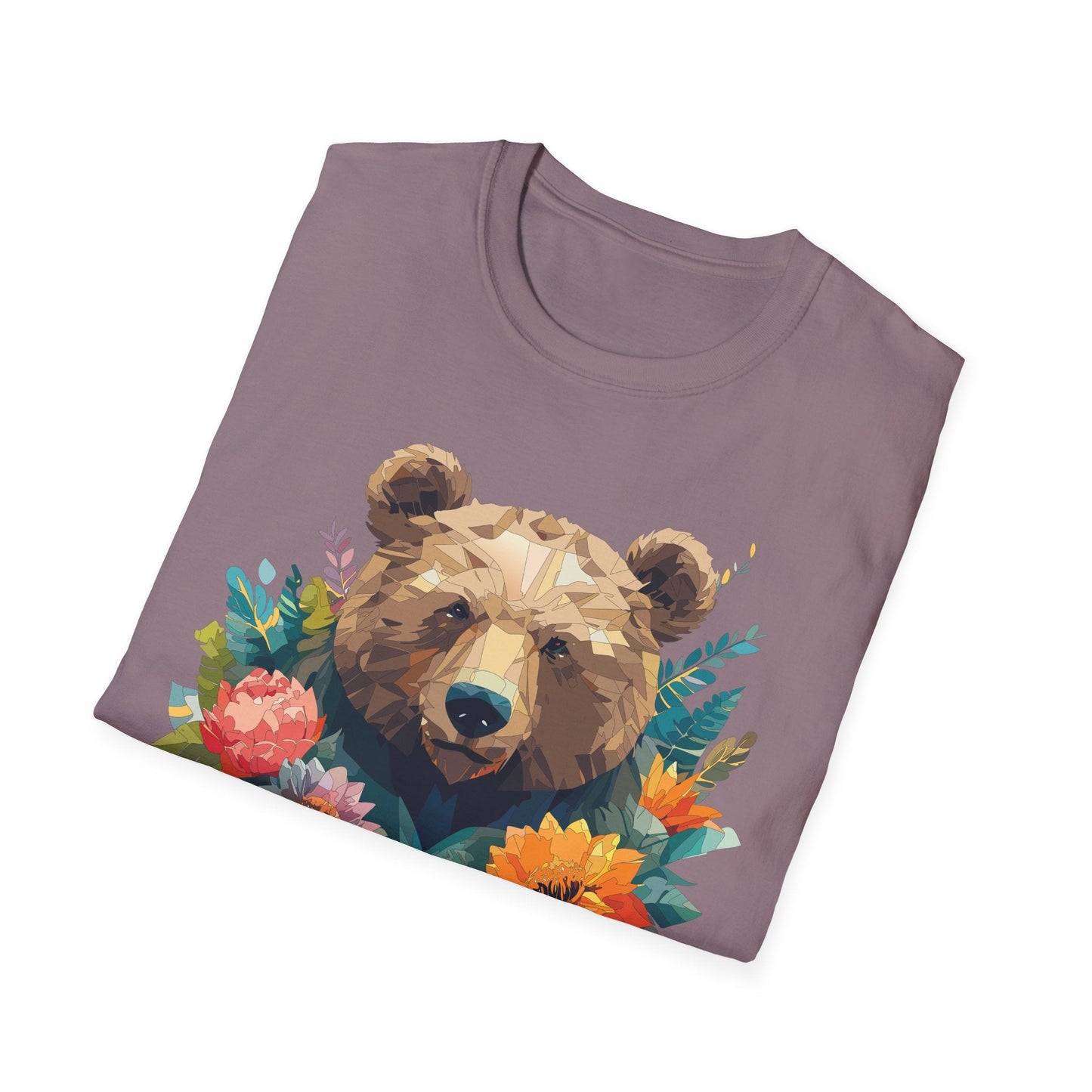 Bear T Shirt Unisex Softstyle Tee 100 Percent Ring Spun Cotton Gildan 64000 Comfortable