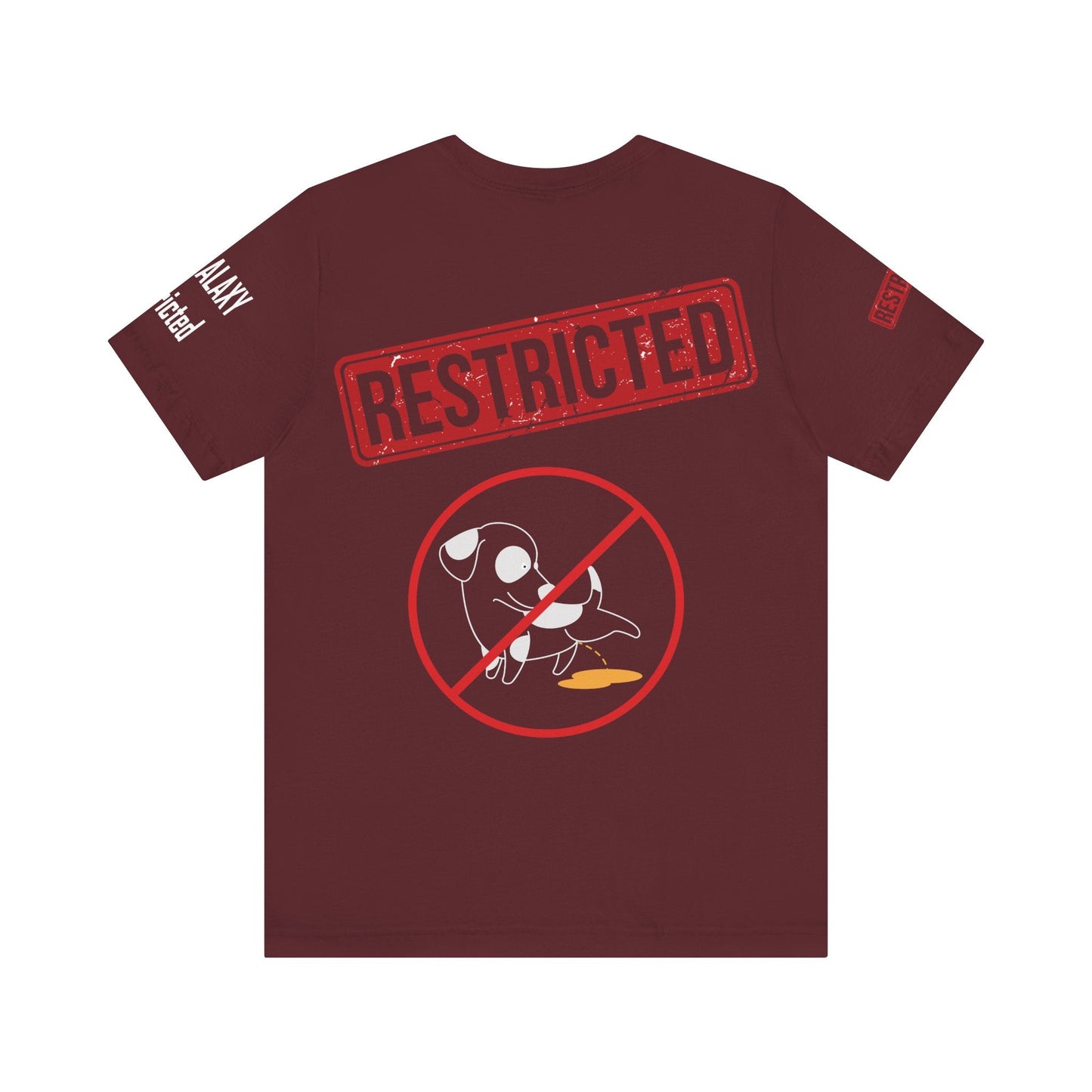 Bad Galaxy Tee Shirt With Red Stamp Made To Order 100 Percent Cotton Eco Friendly Inks USA