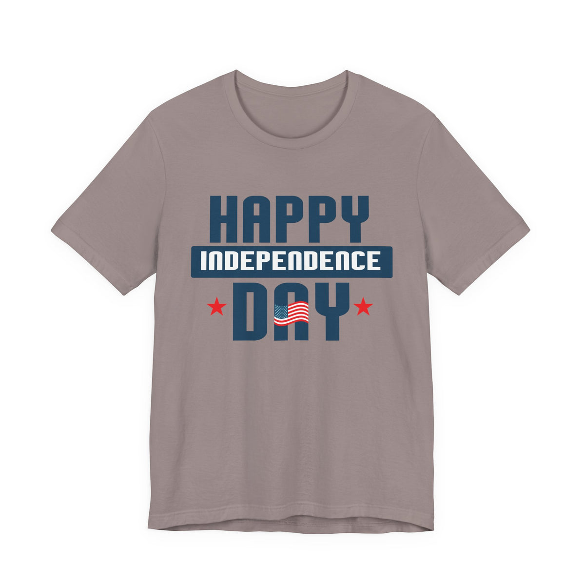 Happy Independence Day T-Shirt Patriotic USA Flag Stars Unisex Cotton Tee 017