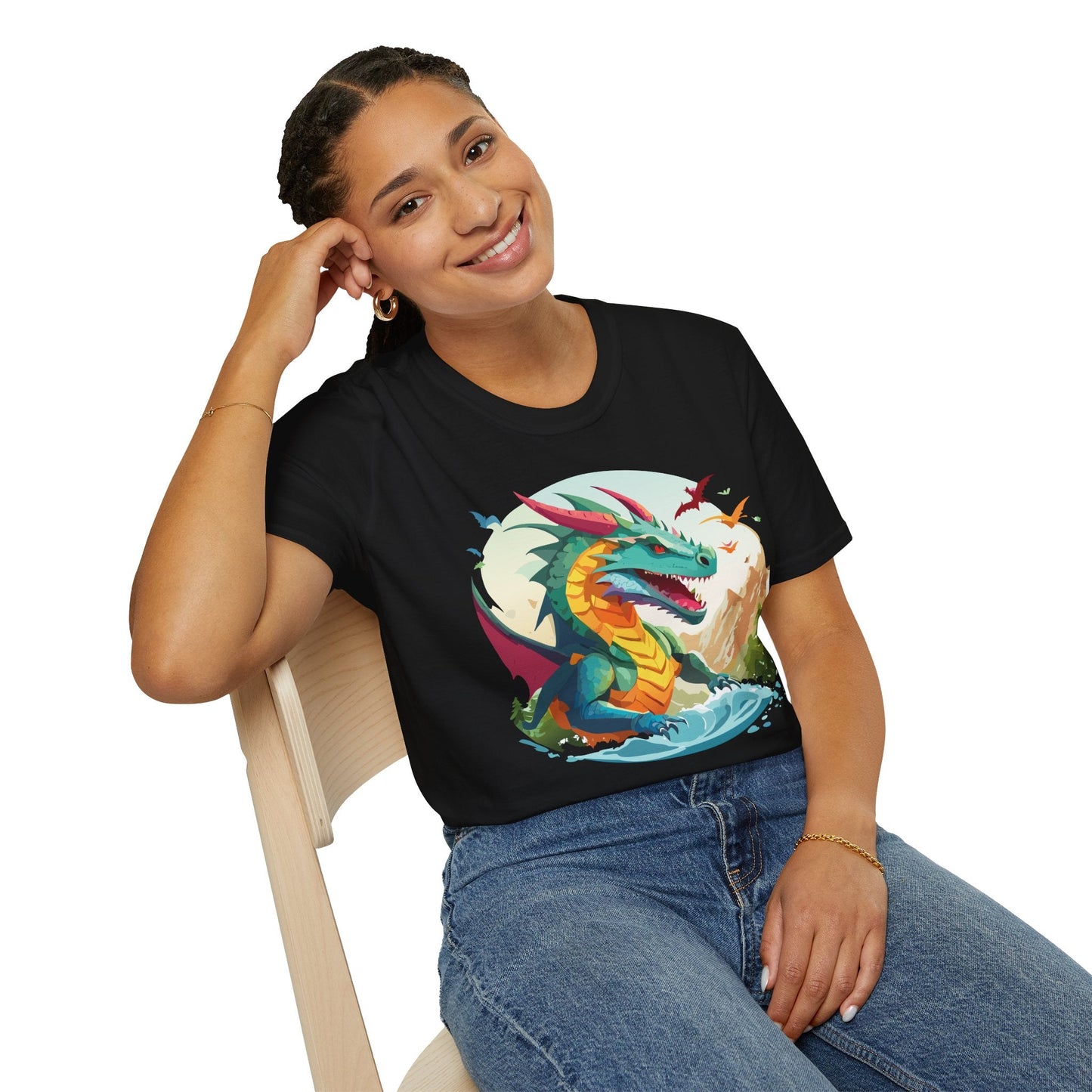 Dragon T Shirt Unisex Animal Tee Softstyle 64000 Premium 100 Percent Ring Spun Cotton