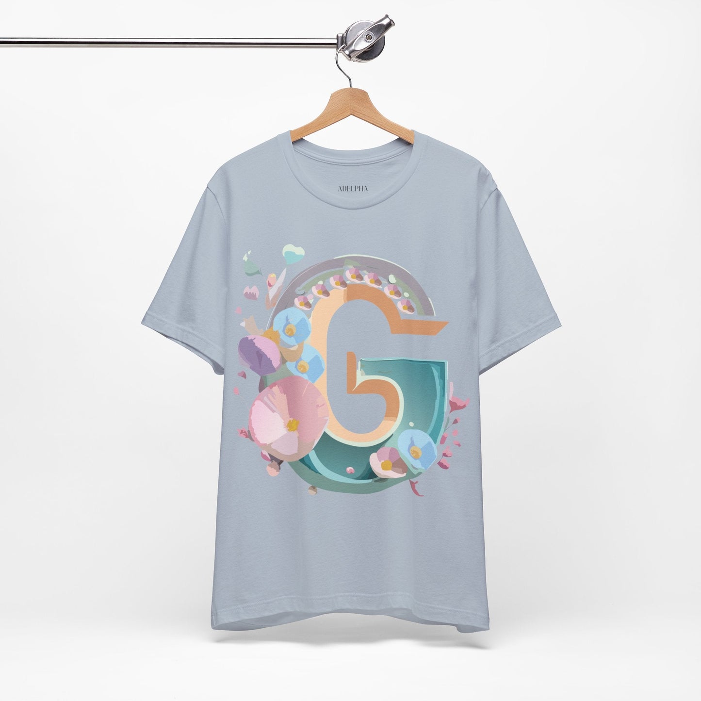 Letter G Graphic Tee Unisex Jersey Short Sleeve From Adelpha Art Design Vintage Inspired Shirt