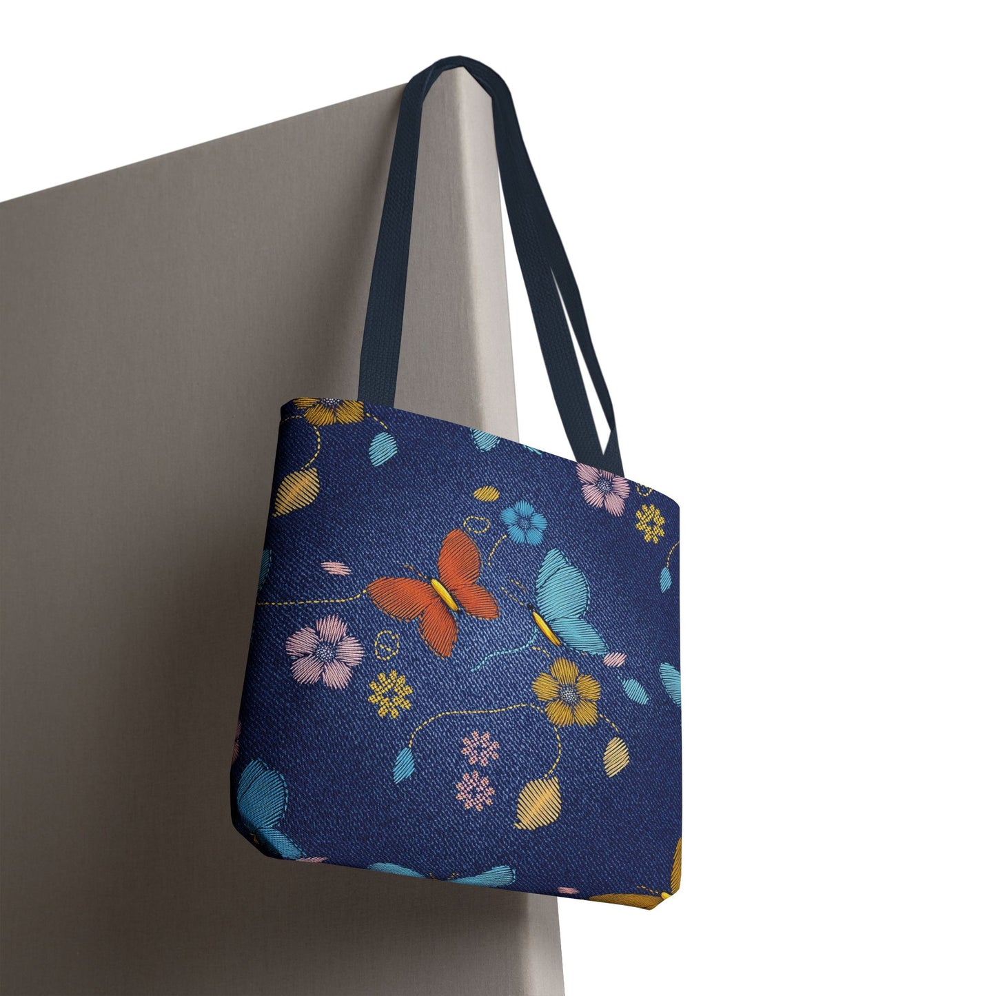 Denim Fabric Imitation Print Unisex Canvas Bag Poly Spun 3 Sizes Tote Bag 167
