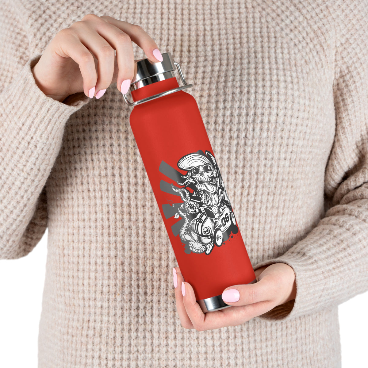 22oz Copper Insulated Water Bottle with Cartoon Design - CV77