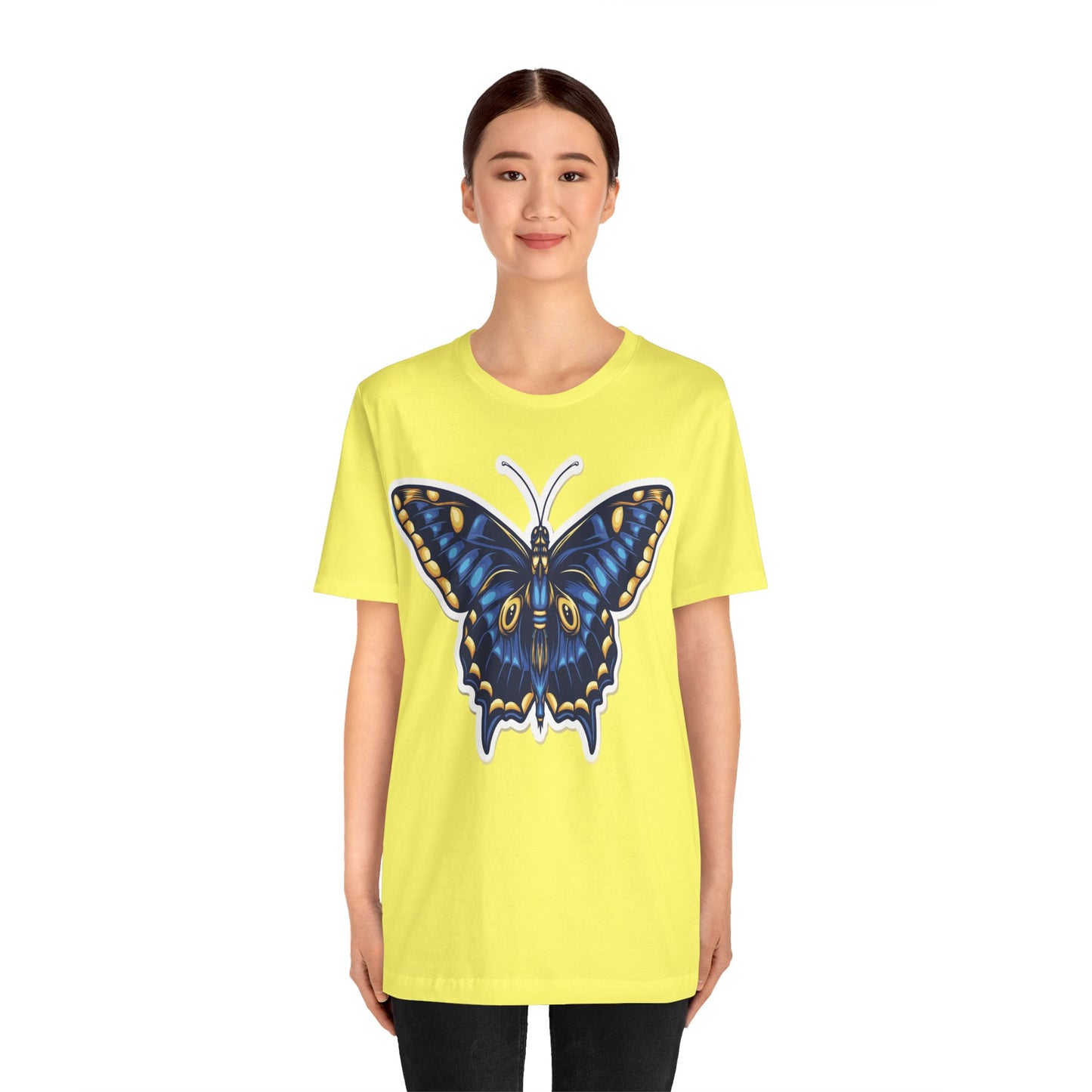 Cotton Tee Shirt with Butterfly Prints