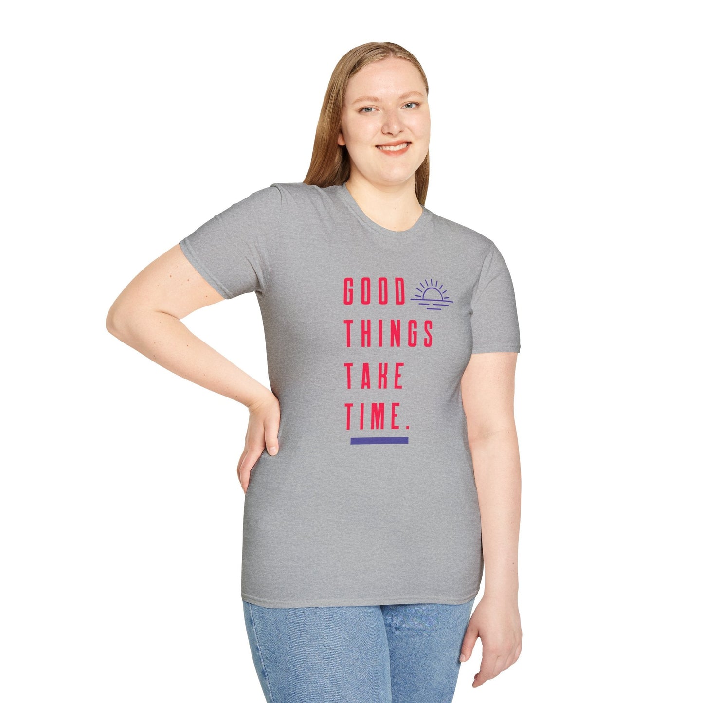 Positive Slogan T Shirt Unisex Gildan Softstyle 64000 Ring Spun Cotton Tee With Positive Words