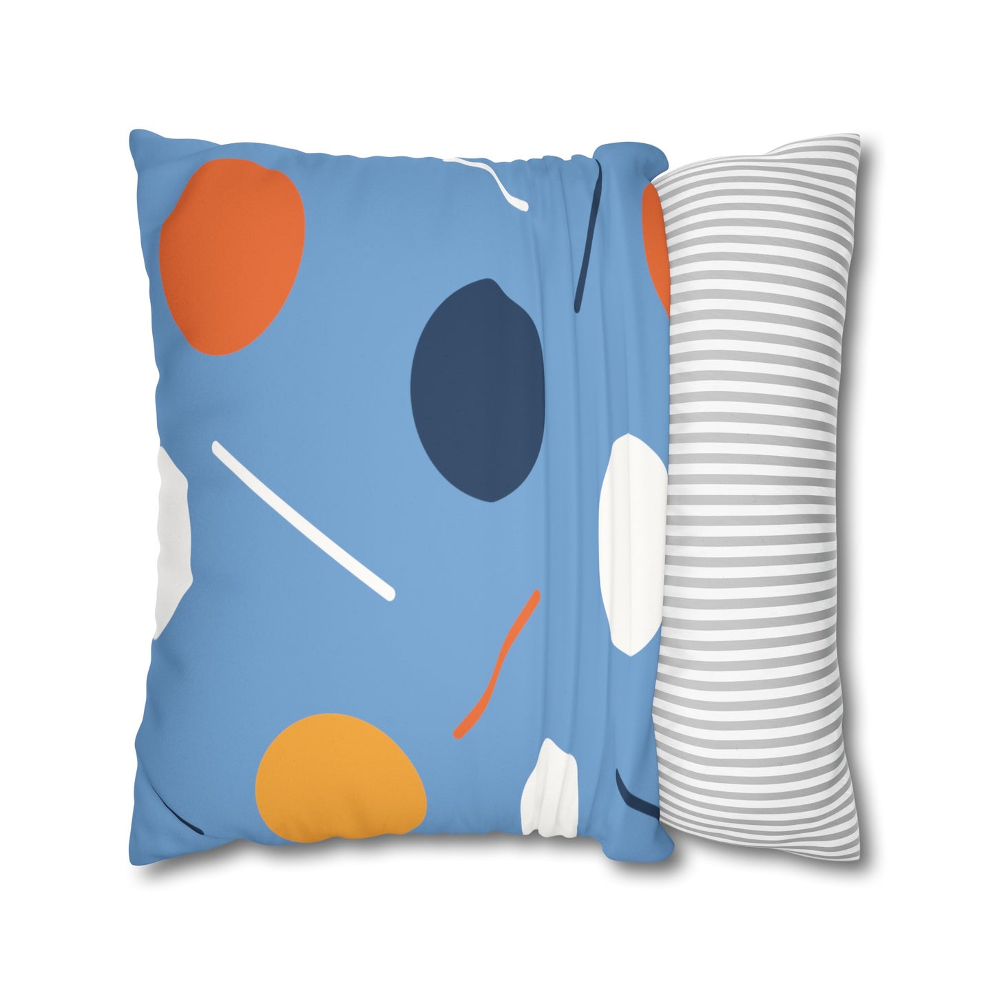 Faux Suede Pillowcase with Abstract print