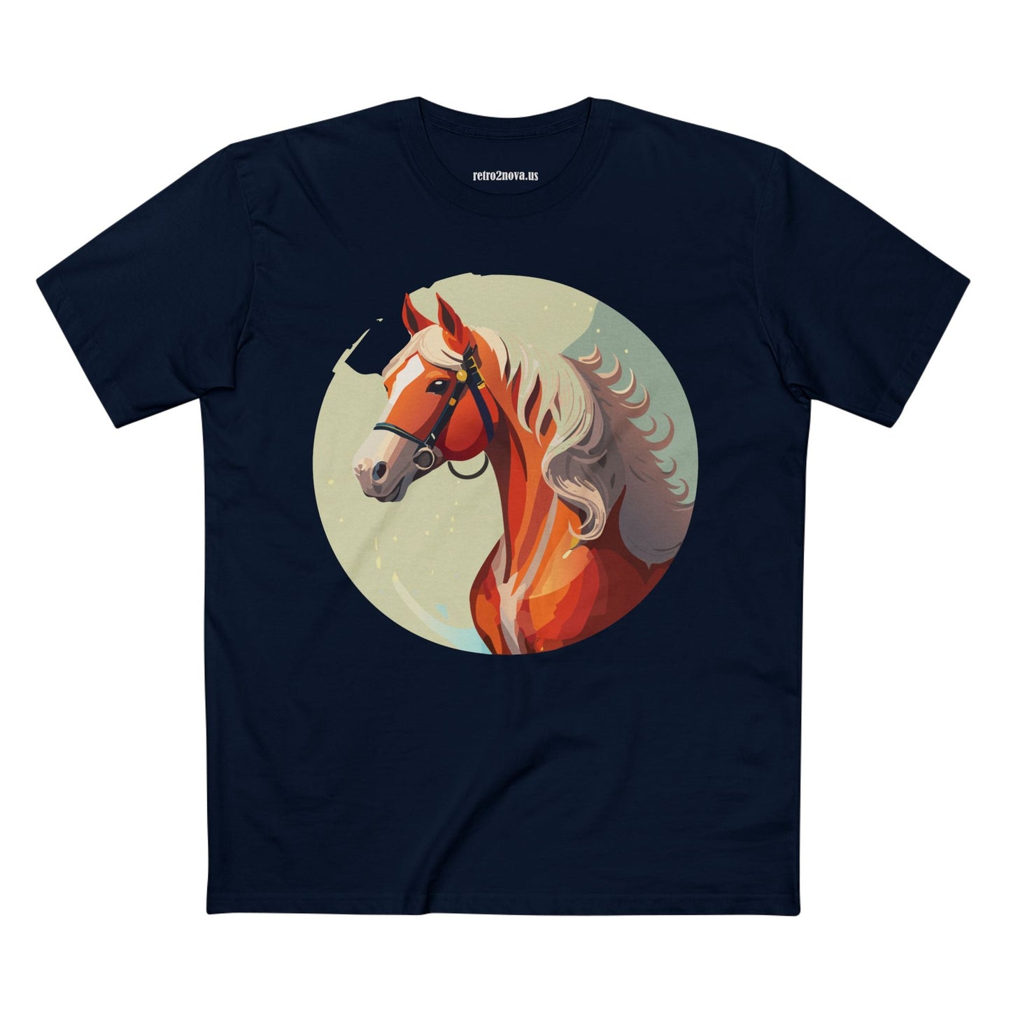 Unisex Premium Cotton Staple Tee With Original Horse Shirt Art Design For Animal Lovers Breathable Comfort Retro2Nova