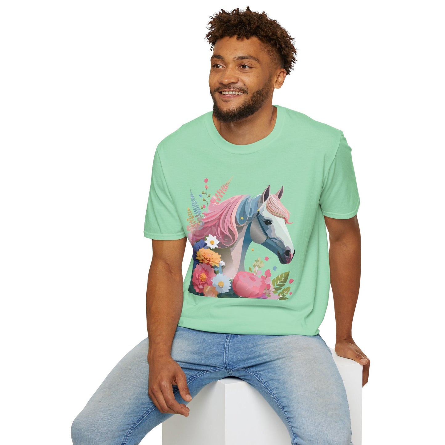 Horse Shirt Unisex Gildan Softstyle 64000 Cotton Tee With Animals