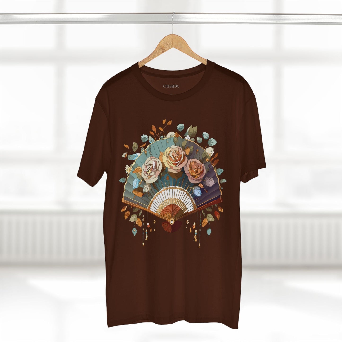 Antique Fan Graphic Design T-Shirt Unisex 100 Cotton Floral Carnival Artwork Tee 5