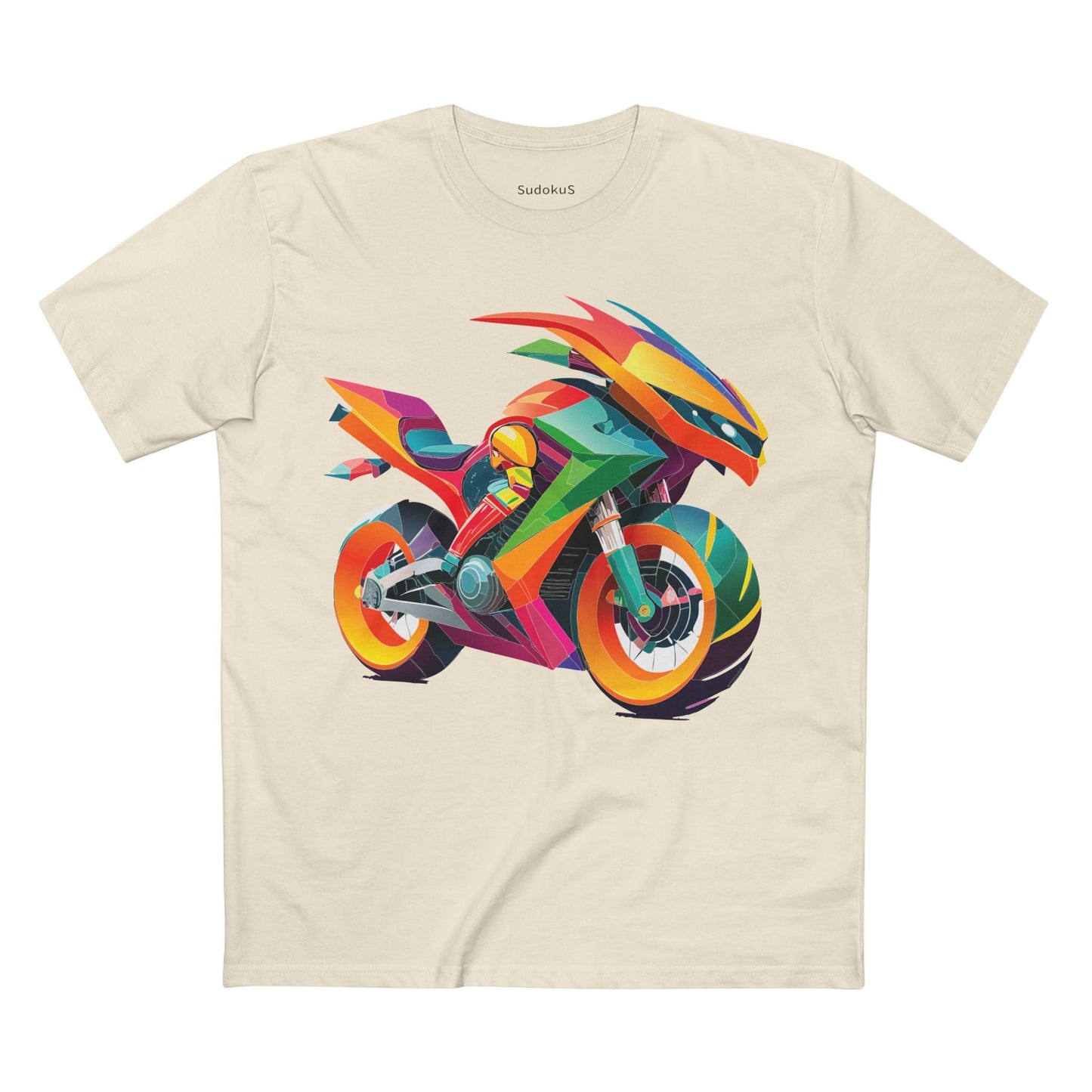 Moto Bike Graphic Unisex 100 Cotton Staple Tee 9