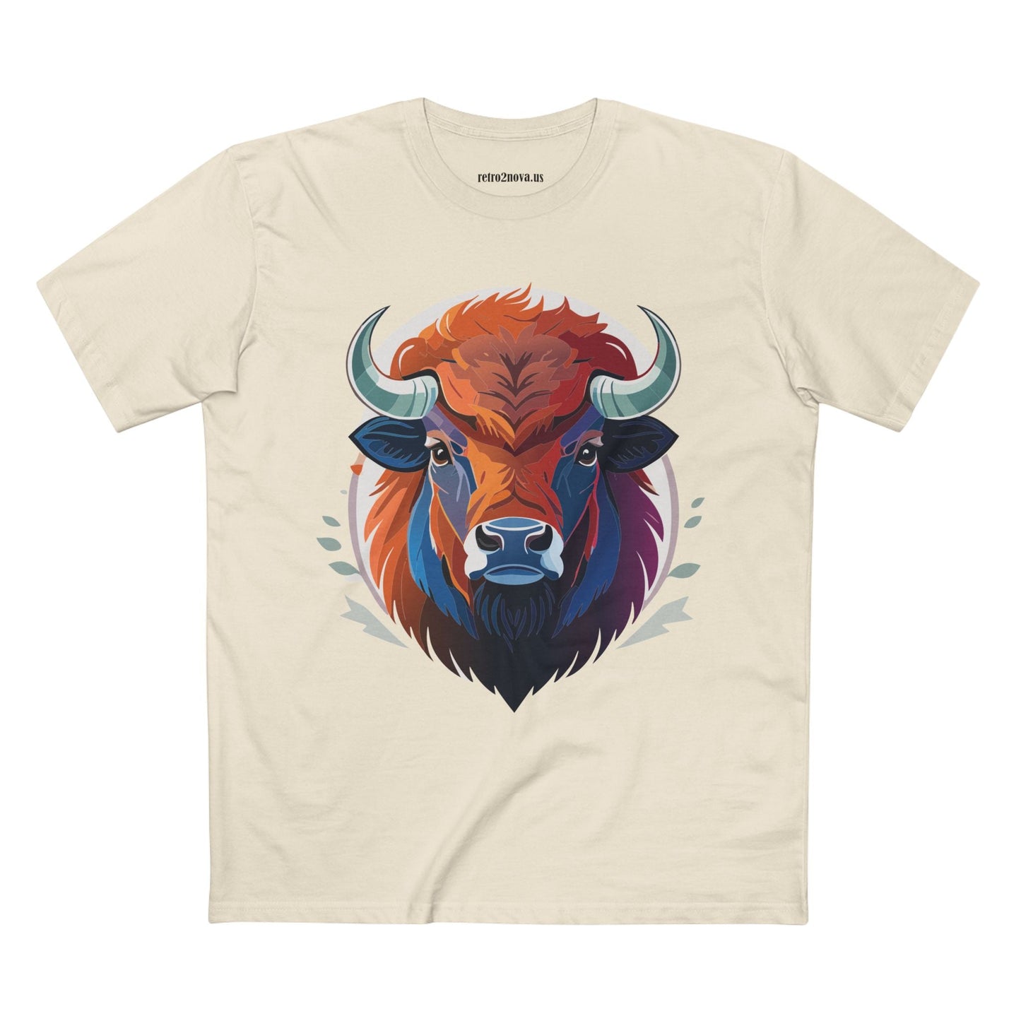 Bison Animal Shirt Unisex Premium Cotton Tee With Original Art Design From Retro2Nova Art Collection Edition