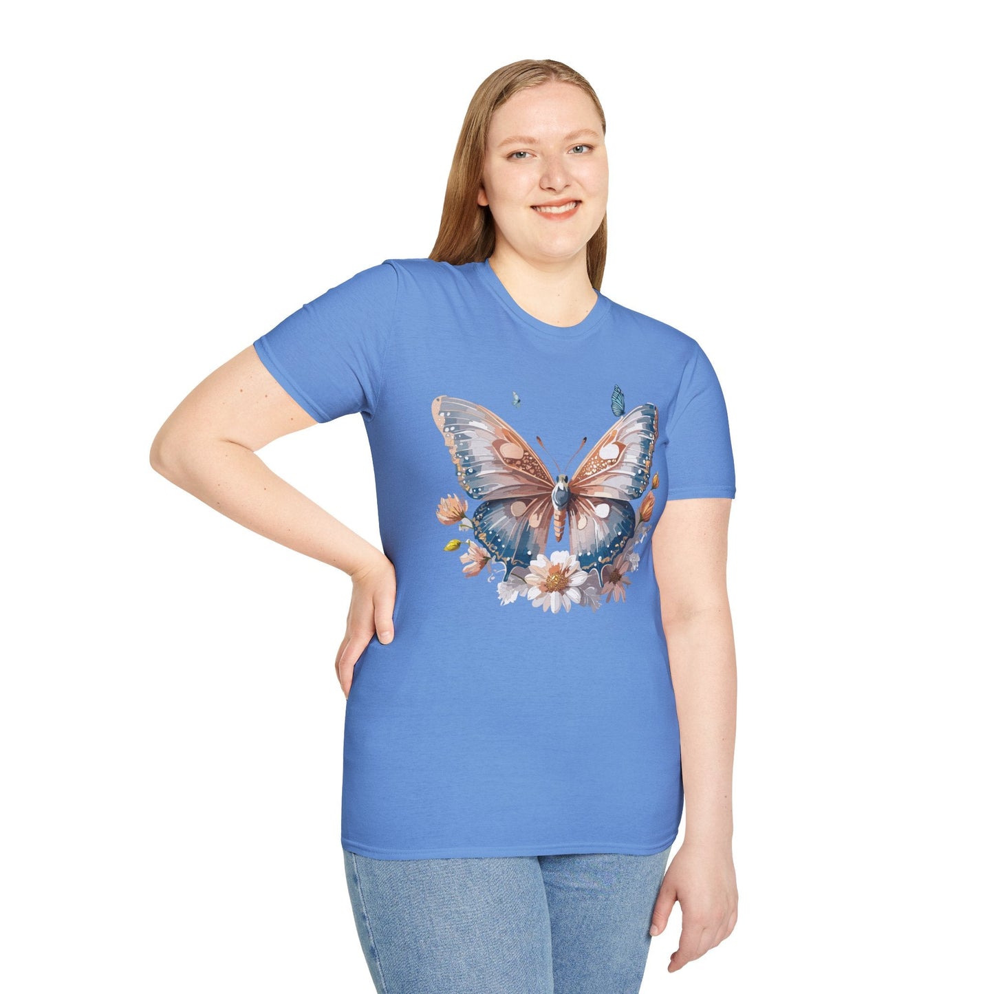 Butterfly Shirt Unisex Monarch Design Gildan 64000 Ring Spun Cotton Softstyle Tee For Comfort