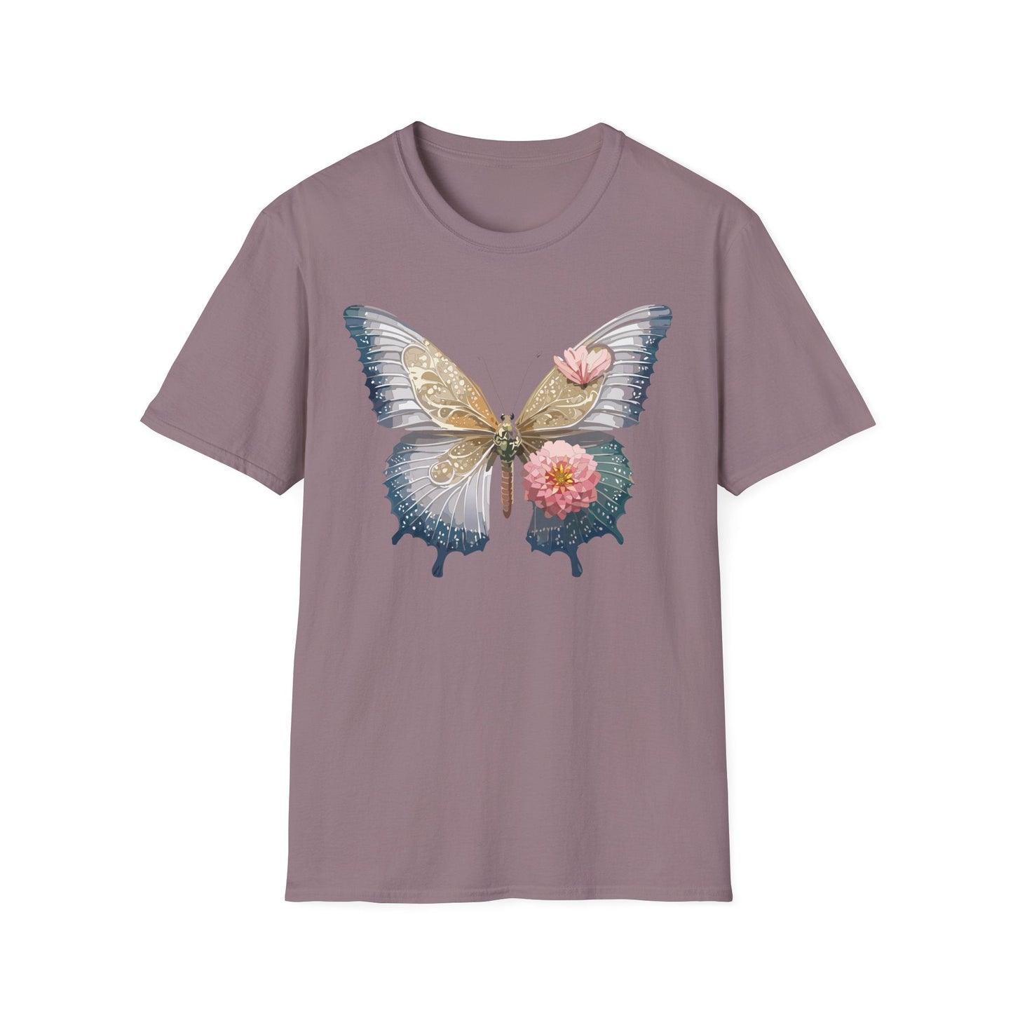 Unisex Monarch Butterfly T Shirt Softstyle Gildan 64000 100 Percent Ring Spun Cotton Tee