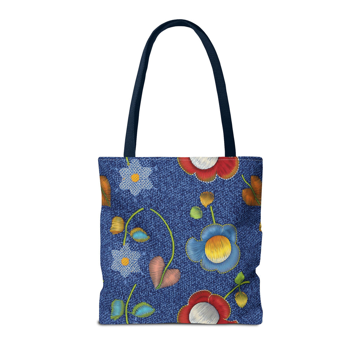 Denim Fabric Imitation Print Unisex Canvas Bag Poly Spun 3 Sizes Tote Bag 169