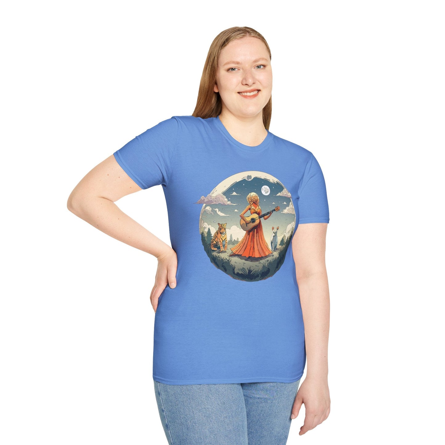 Womens Graphic T Shirt Art Design Tee Ladies Unisex Softstyle Cotton Tee Gildan 64000 Comfort