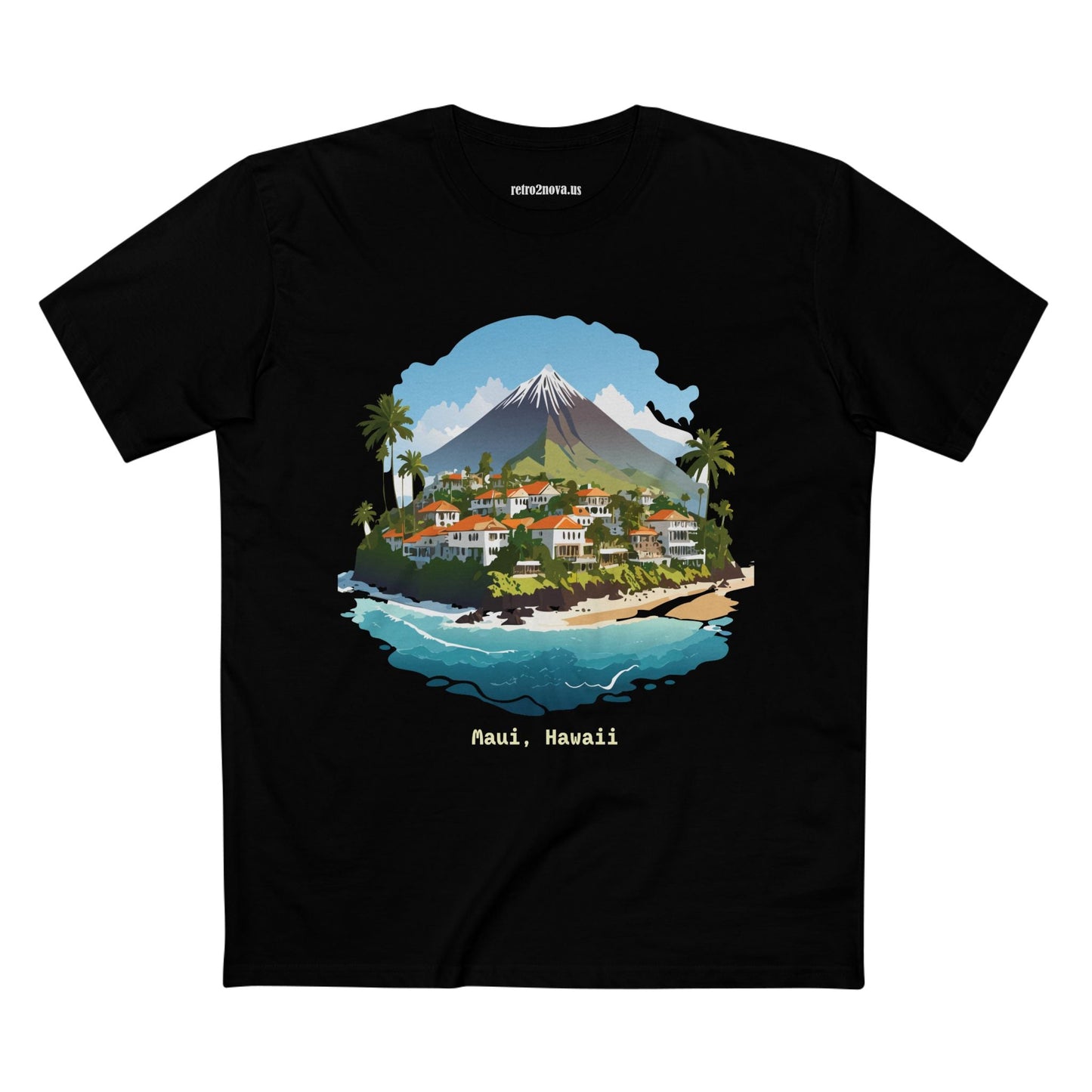 Retro2Nova Travel Shirt Unisex Premium Cotton Tee With Original Hawaii Art Design Art Collection