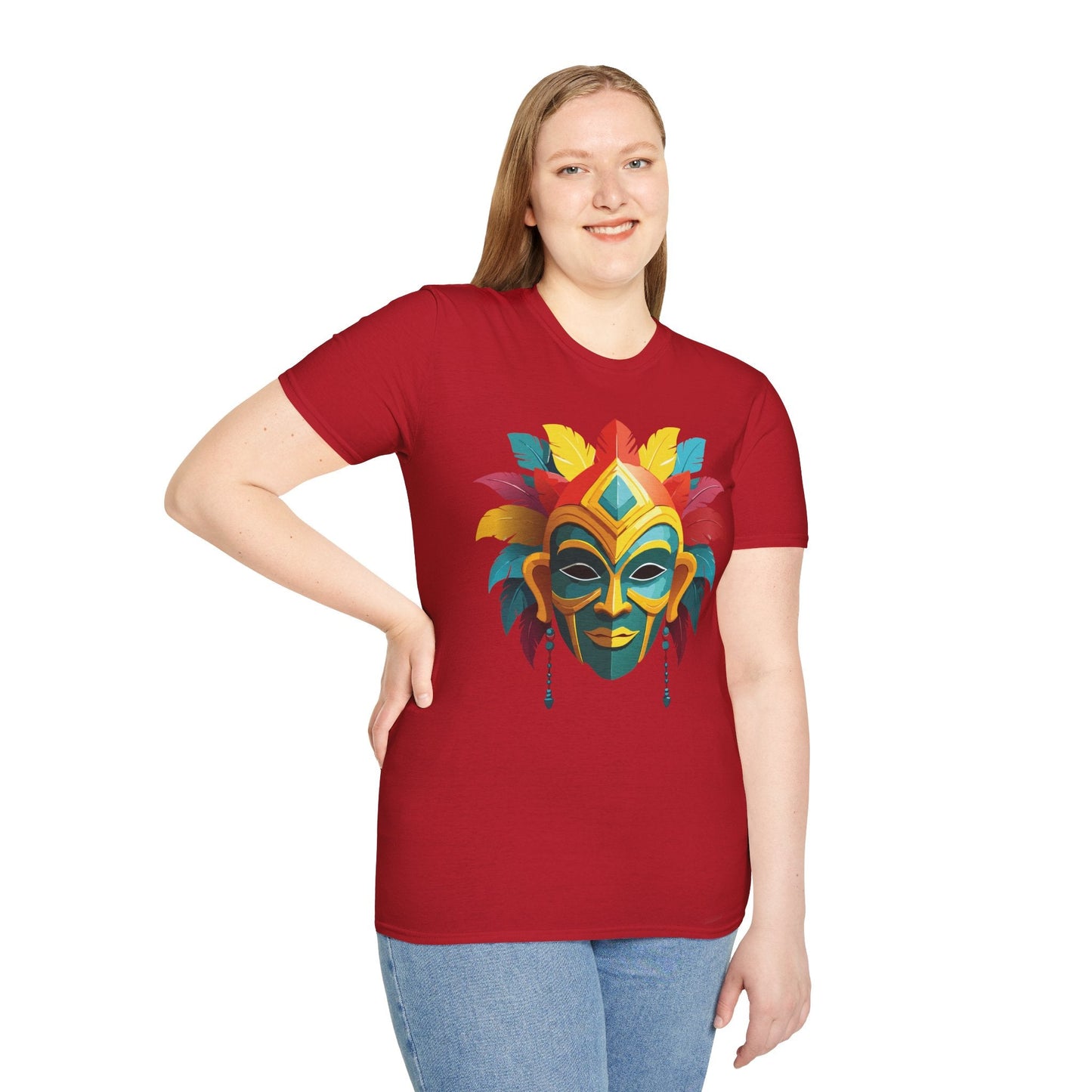 Mask Graphic Unisex Cotton Masquerade Design Artwork Tee 6