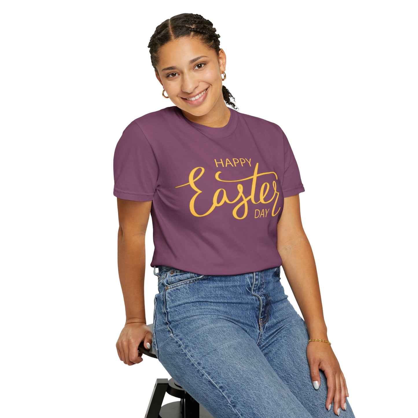 Happy Easter Day T-Shirt, Tee Shirt with Easter Signature, T Shirt with Easter Prints, Tee Shirt with Easter Design