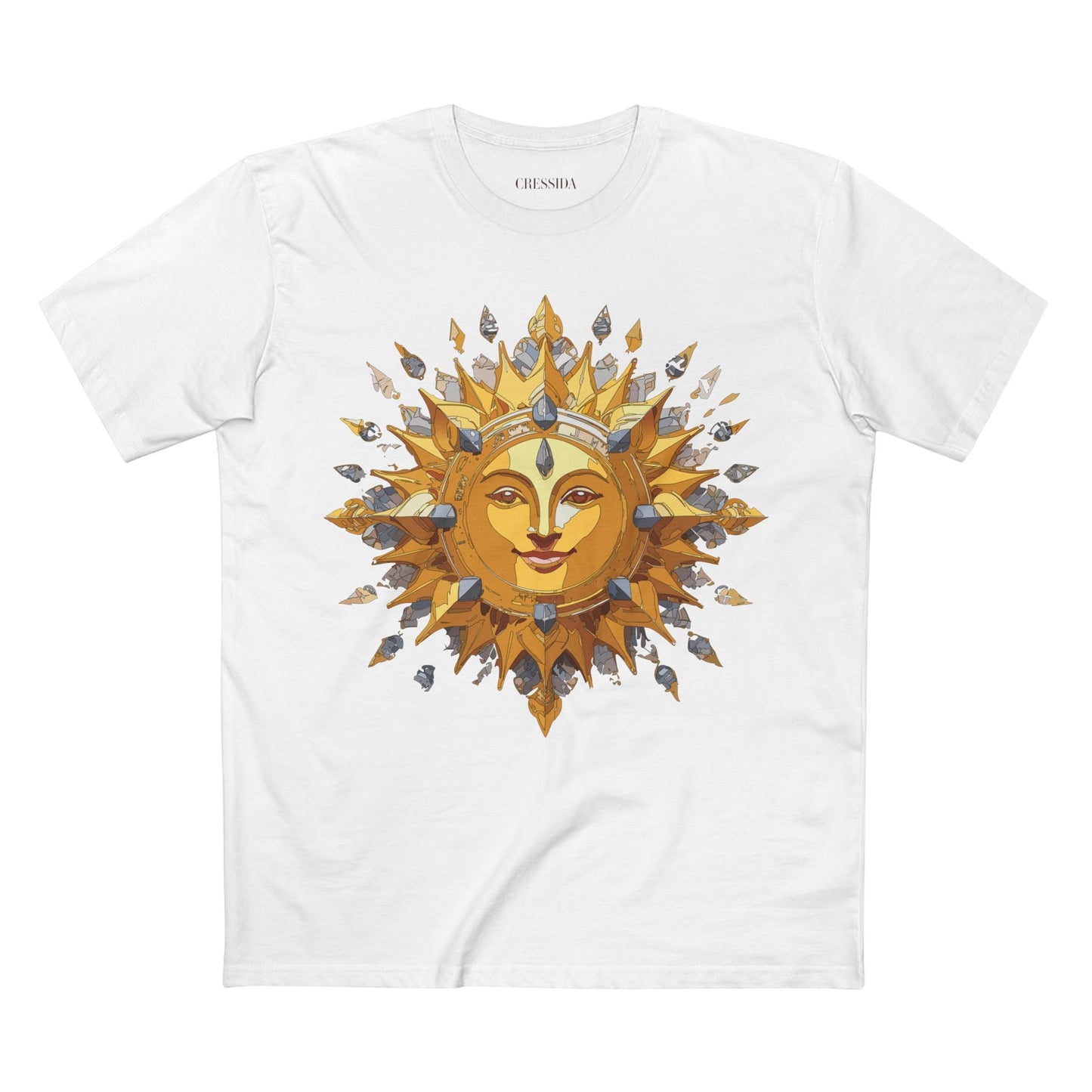 Gold Sun Graphic Unisex 100 Cotton T-Shirt with Golden Art Design 11