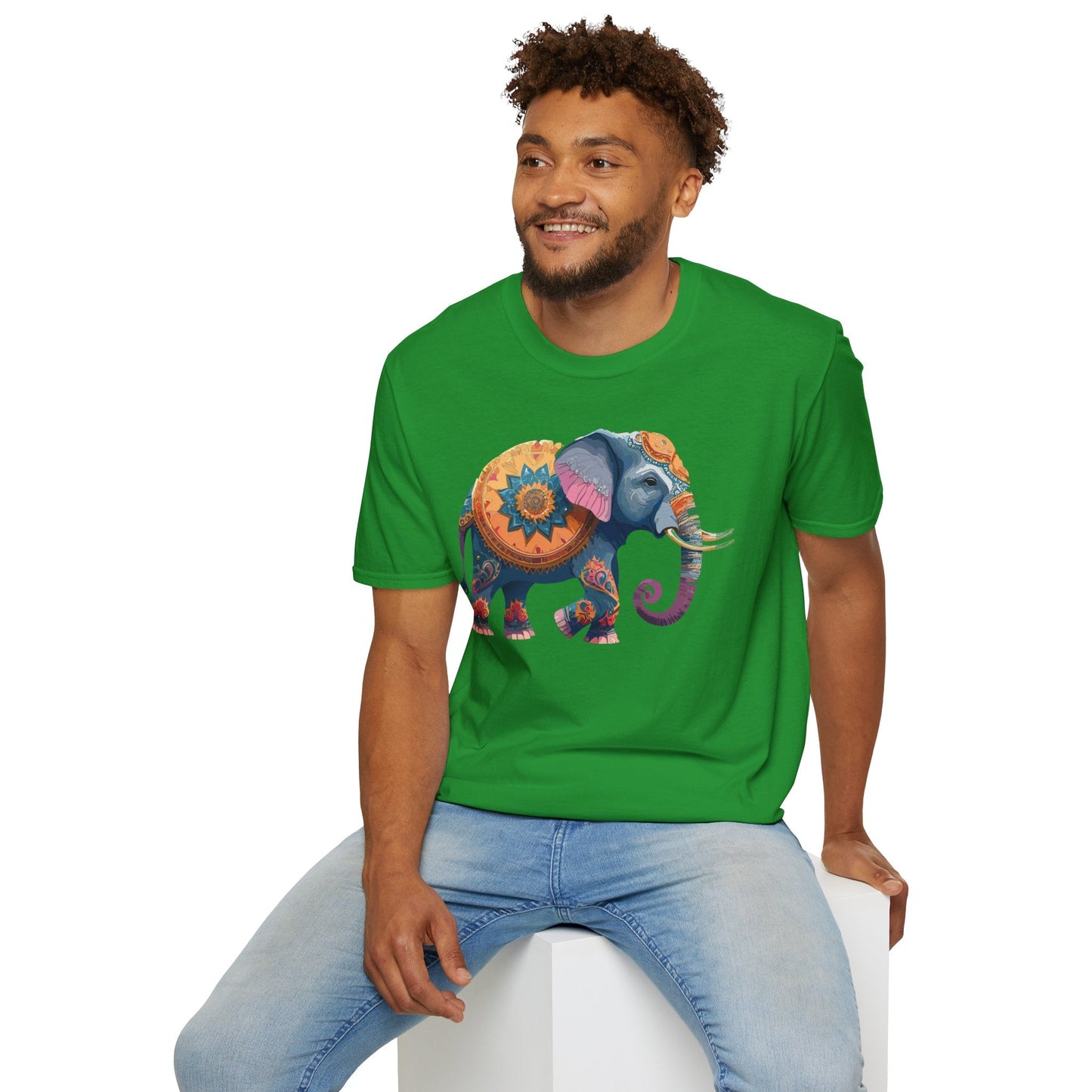 Elephant T Shirt Unisex Gildan Softstyle Tee 100 Percent Ring Spun Cotton Animal Shirt