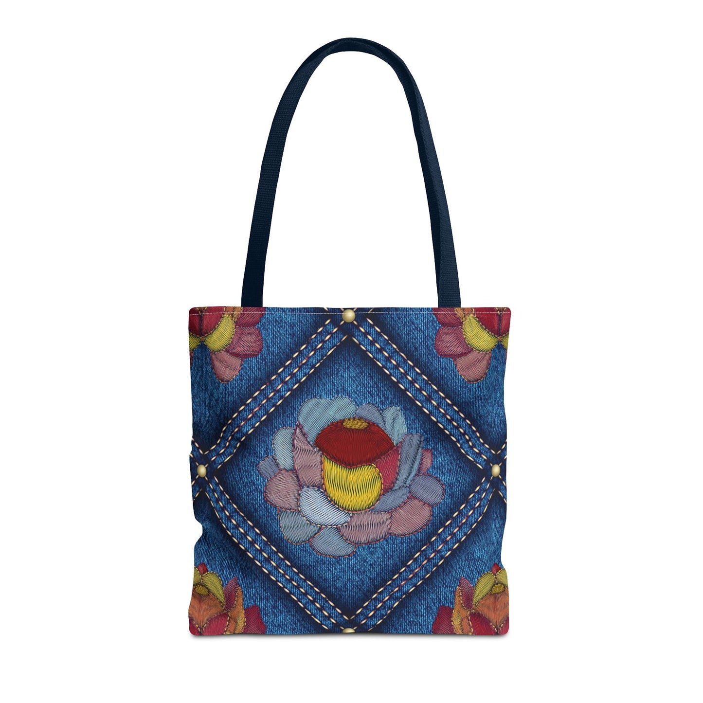 Denim Fabric Imitation Print Unisex Canvas Bag Poly Spun 3 Sizes Tote Bag 170