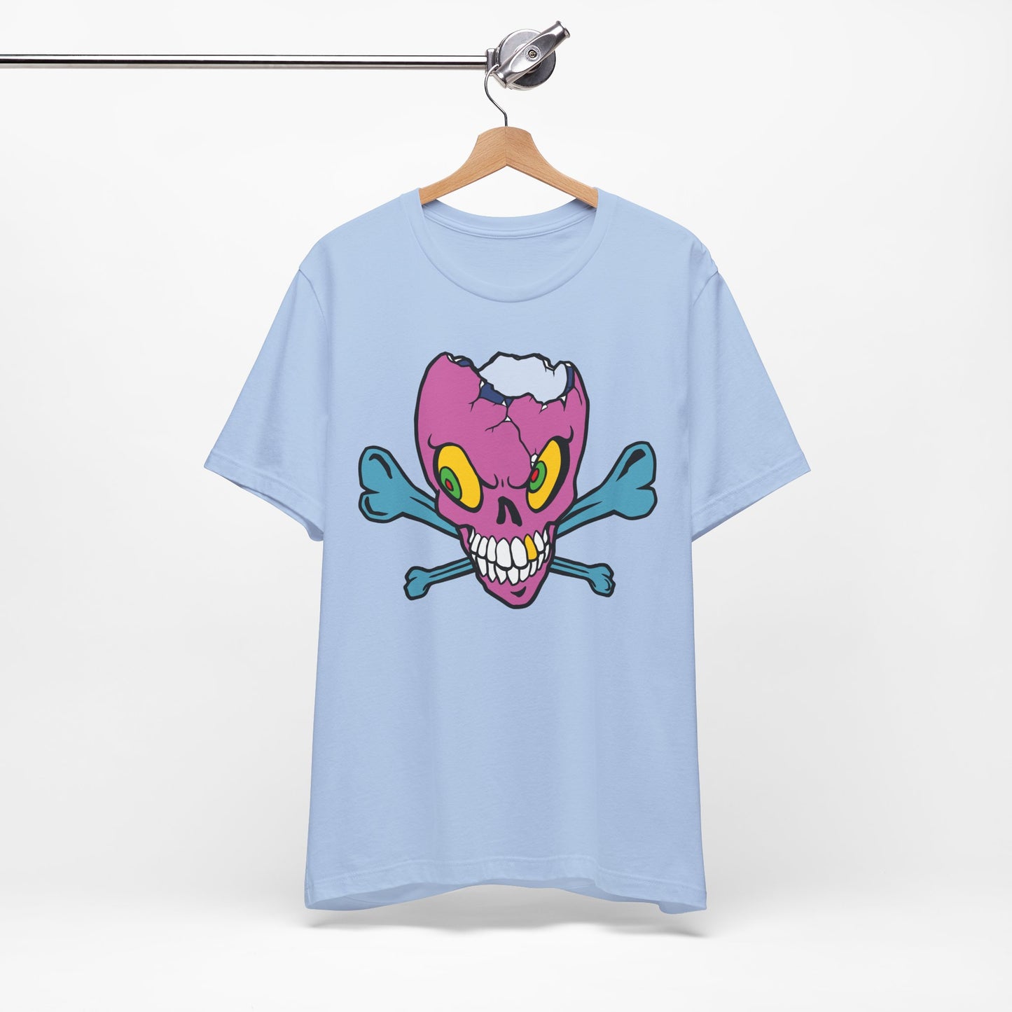 Purple Skull Graphic Design Tee, Skull Shirt, Vintage Tees, Art Design T-Shirt, Vintage Graphic Tee, Art Shirts with Skulls 5