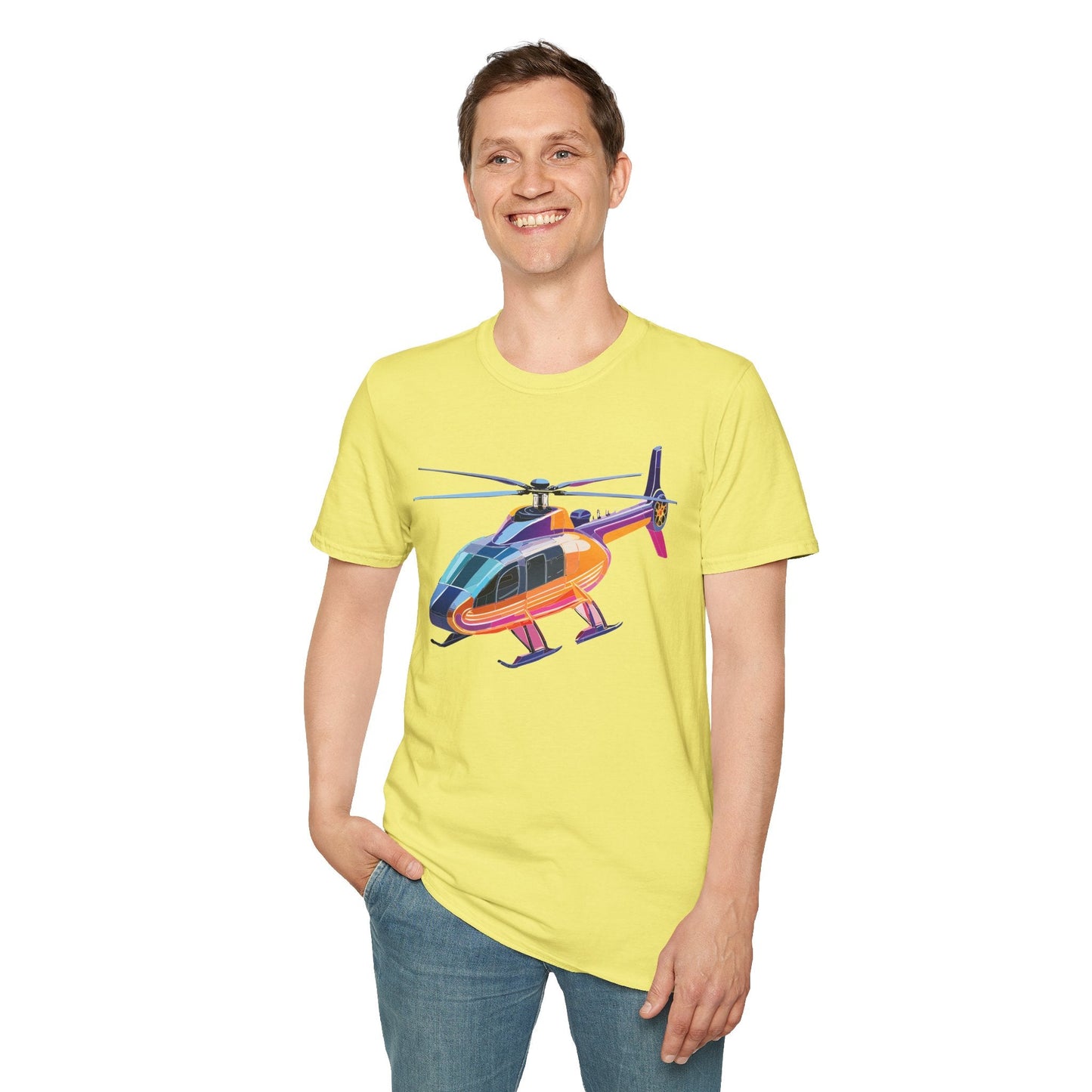 Chopper Helicopter Shirt Unisex Tee Gildan Softstyle 64000 Lightweight 100 Percent Cotton