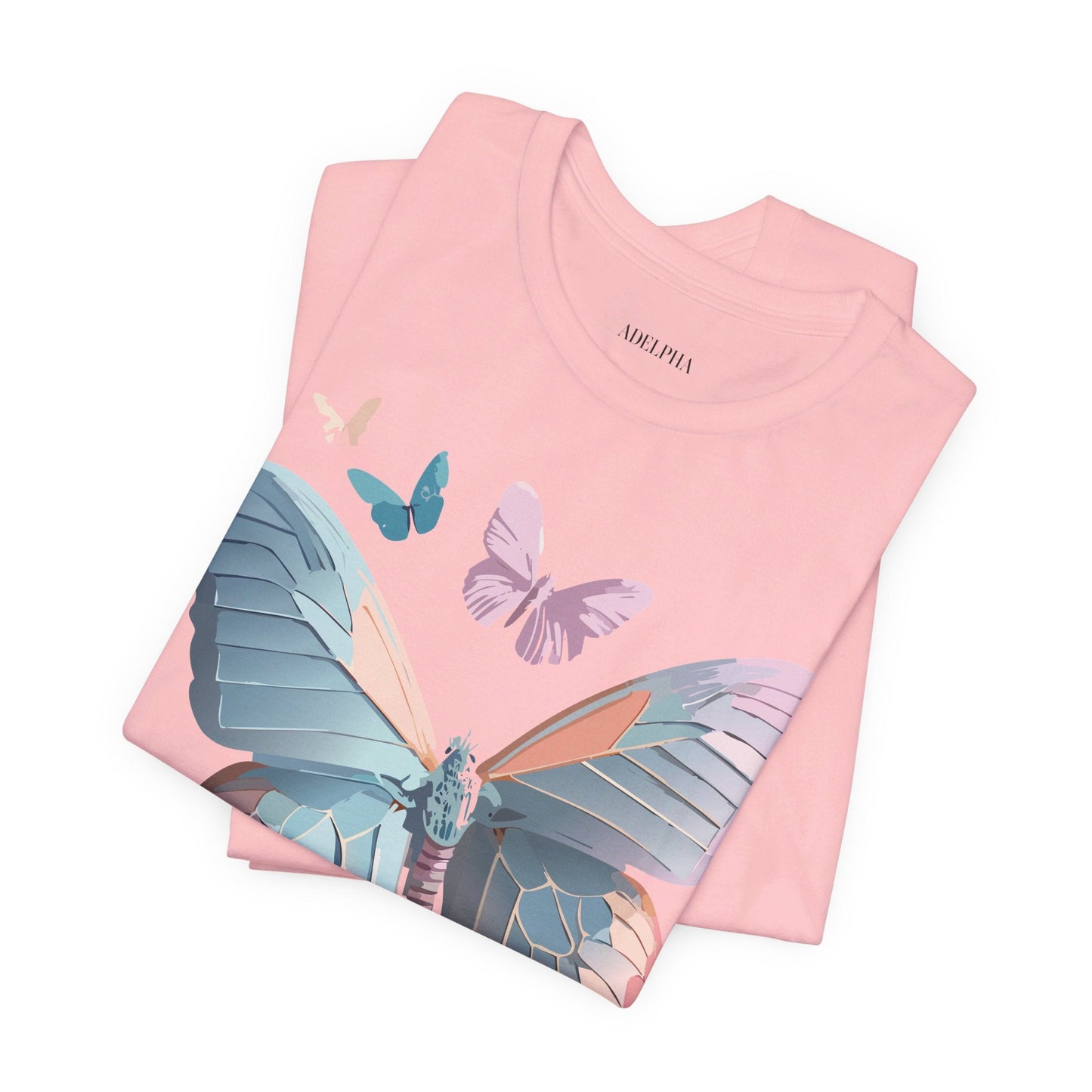 Butterfly Graphic Short Sleeve Tee Unisex Vintage Art Shirt By Adelpha