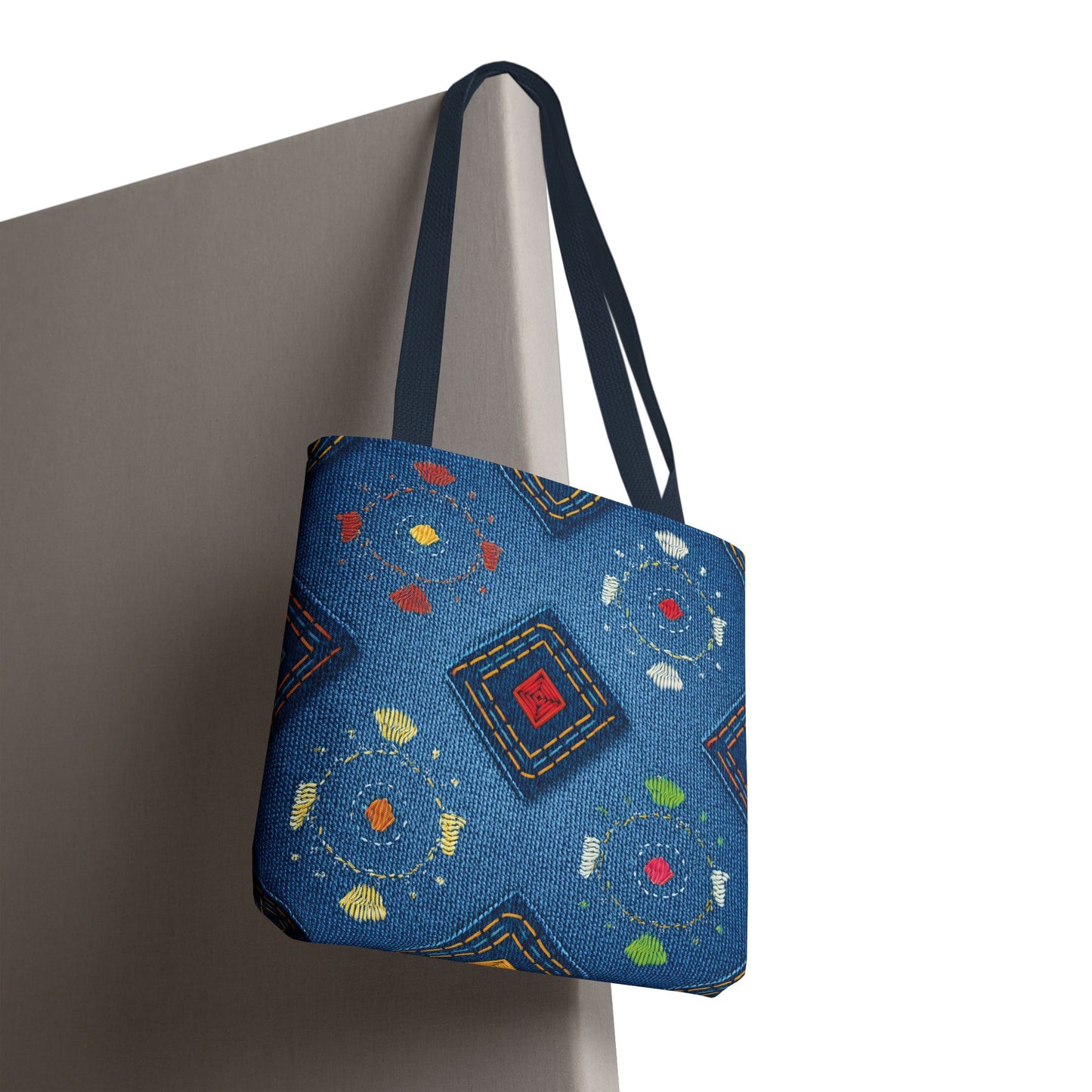 Diwali Graphic Denim Fabric Imitation Print Unisex Canvas Bag Poly Spun 3 Sizes Tote Bag 205-24