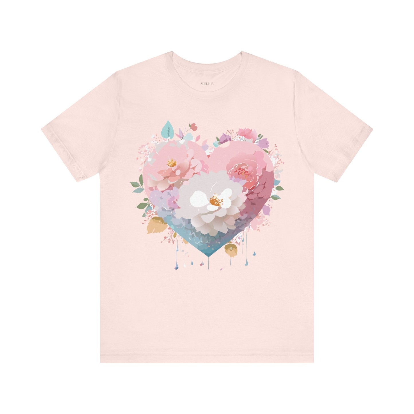 Valentine Day Graphic Unisex 100 Cotton Vintage Artwork with Love and Flower Design Tee 35