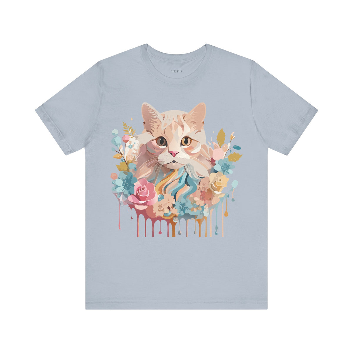 Cat Graphic Unisex Cotton Bella+Canvas Tee with Art Animal Design e110