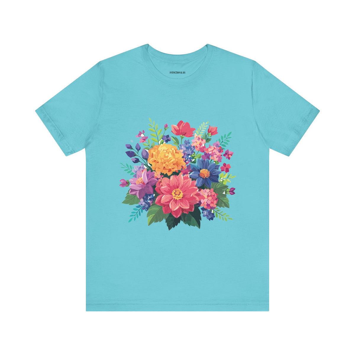 Floral Graphic Unisex Cotton Bella+Canvas Tee with Flowers Design ab17