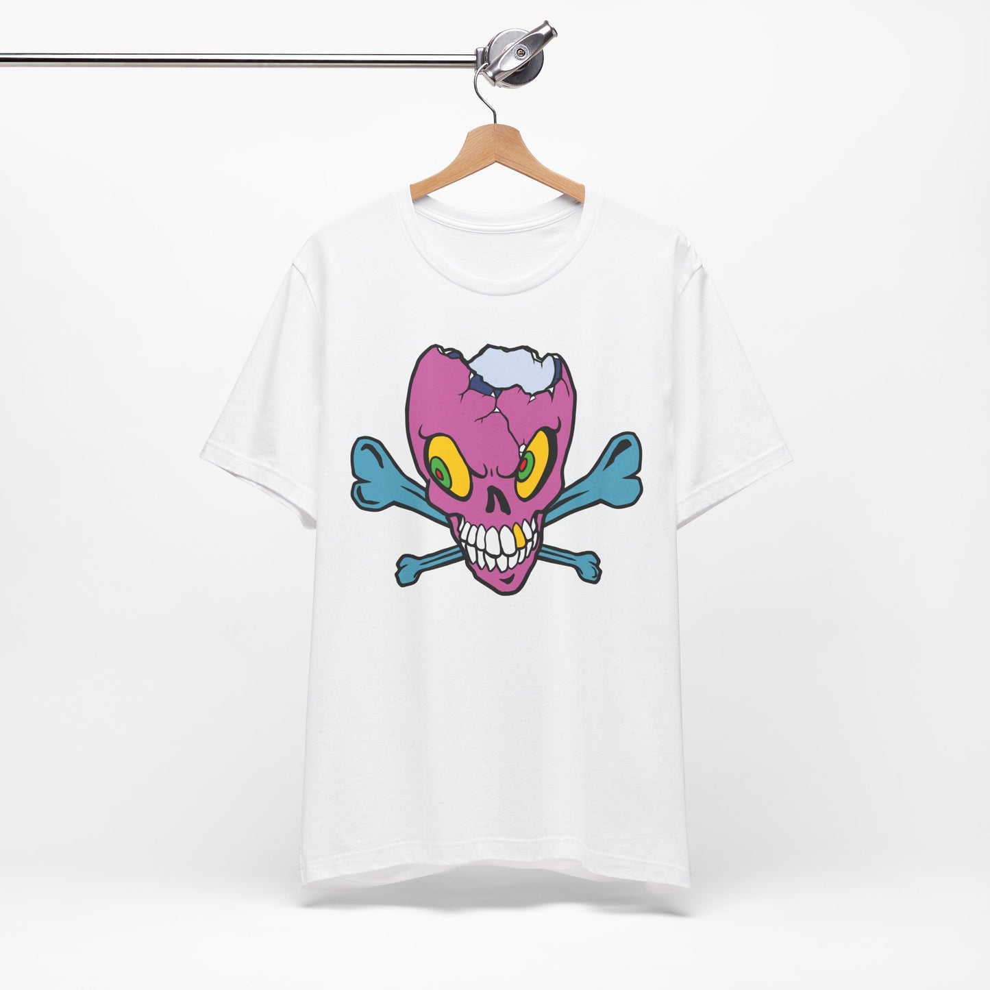 Purple Skull Graphic Design Tee, Skull Shirt, Vintage Tees, Art Design T-Shirt, Vintage Graphic Tee, Art Shirts with Skulls