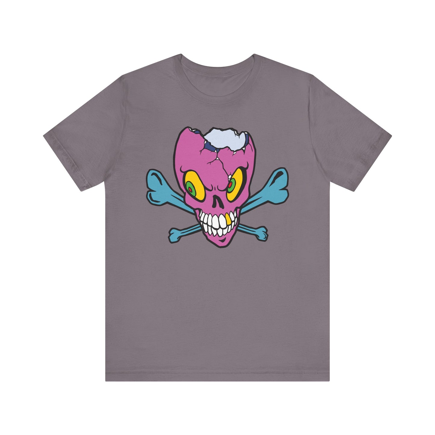 Purple Skull Graphic Design Tee, Skull Shirt, Vintage Tees, Art Design T-Shirt, Vintage Graphic Tee, Art Shirts with Skulls