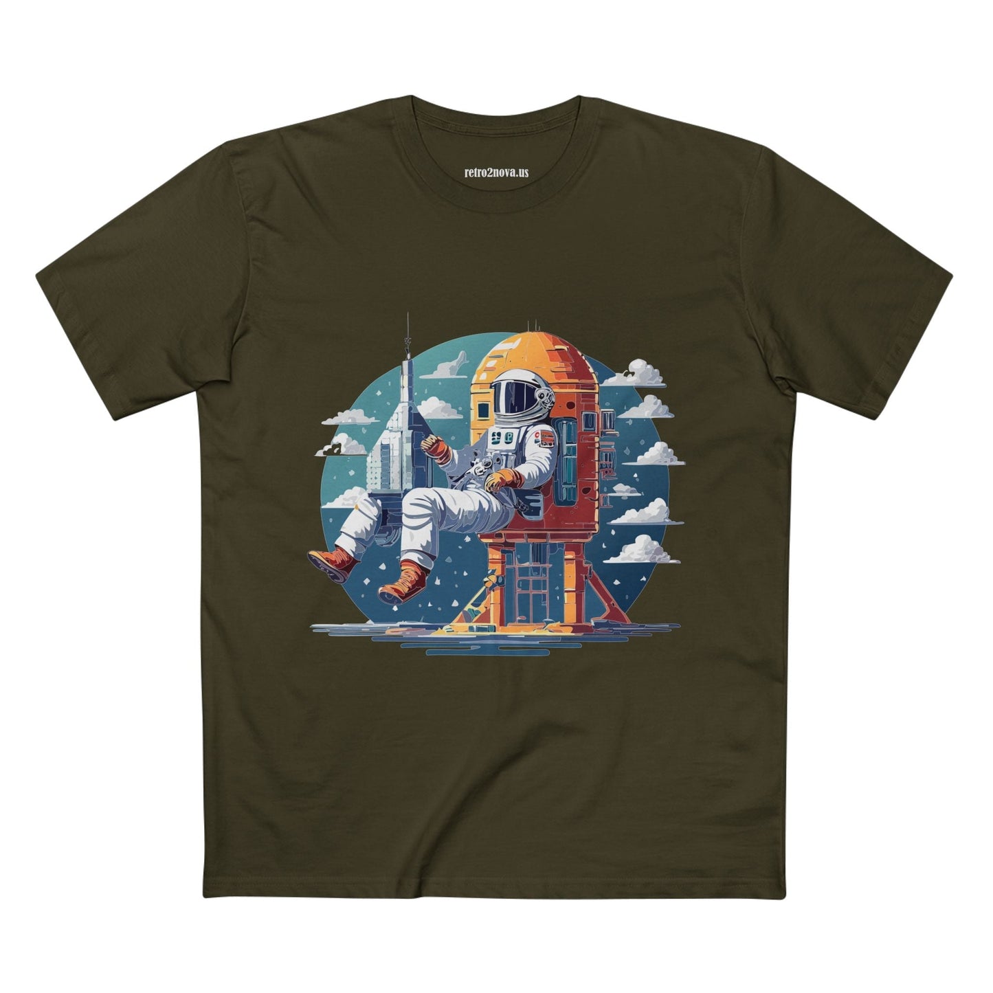 Cosmos Astronaut Shirt Unisex Premium Cotton Tee CS43 Original Art Design Retro2Nova Art Collection