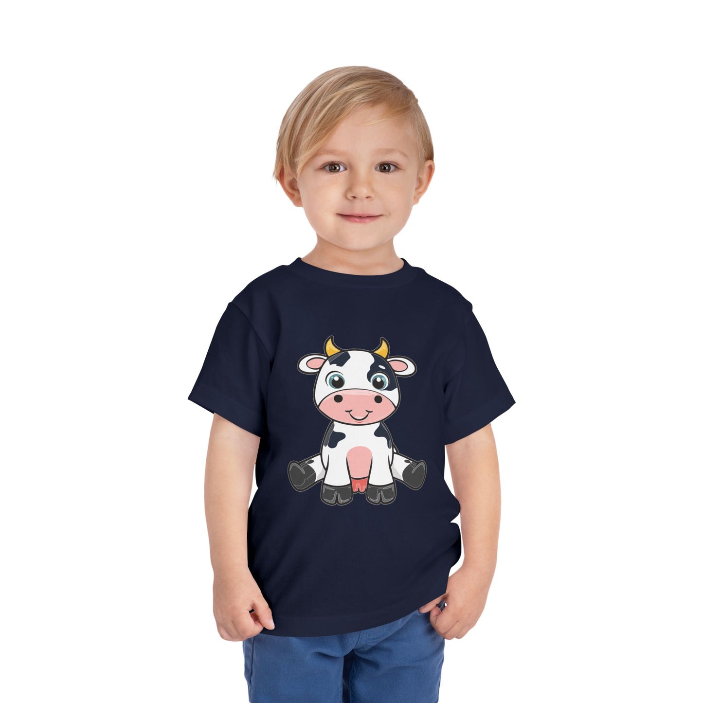 Cute Cow Toddler Short Sleeve Tee - Adorable Kids T-Shirt for Animal Lovers (T2-T5)