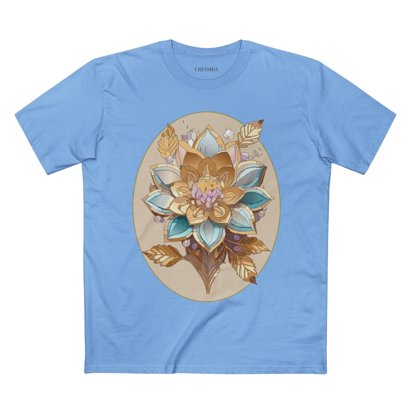 Floral Graphic T-Shirt Unisex 100 Cotton Art Design with Antique Flowers Tee 26