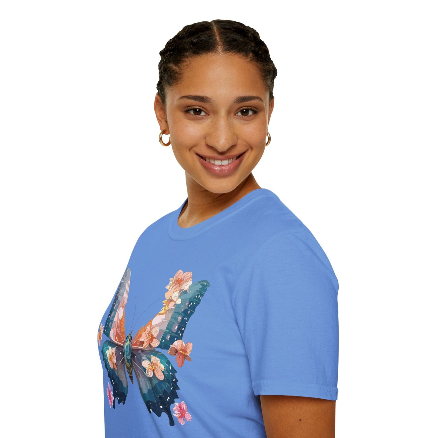 Butterfly Shirt Unisex T Shirt Monarch Print Gildan Softstyle 64000 Ring Spun Cotton Tee