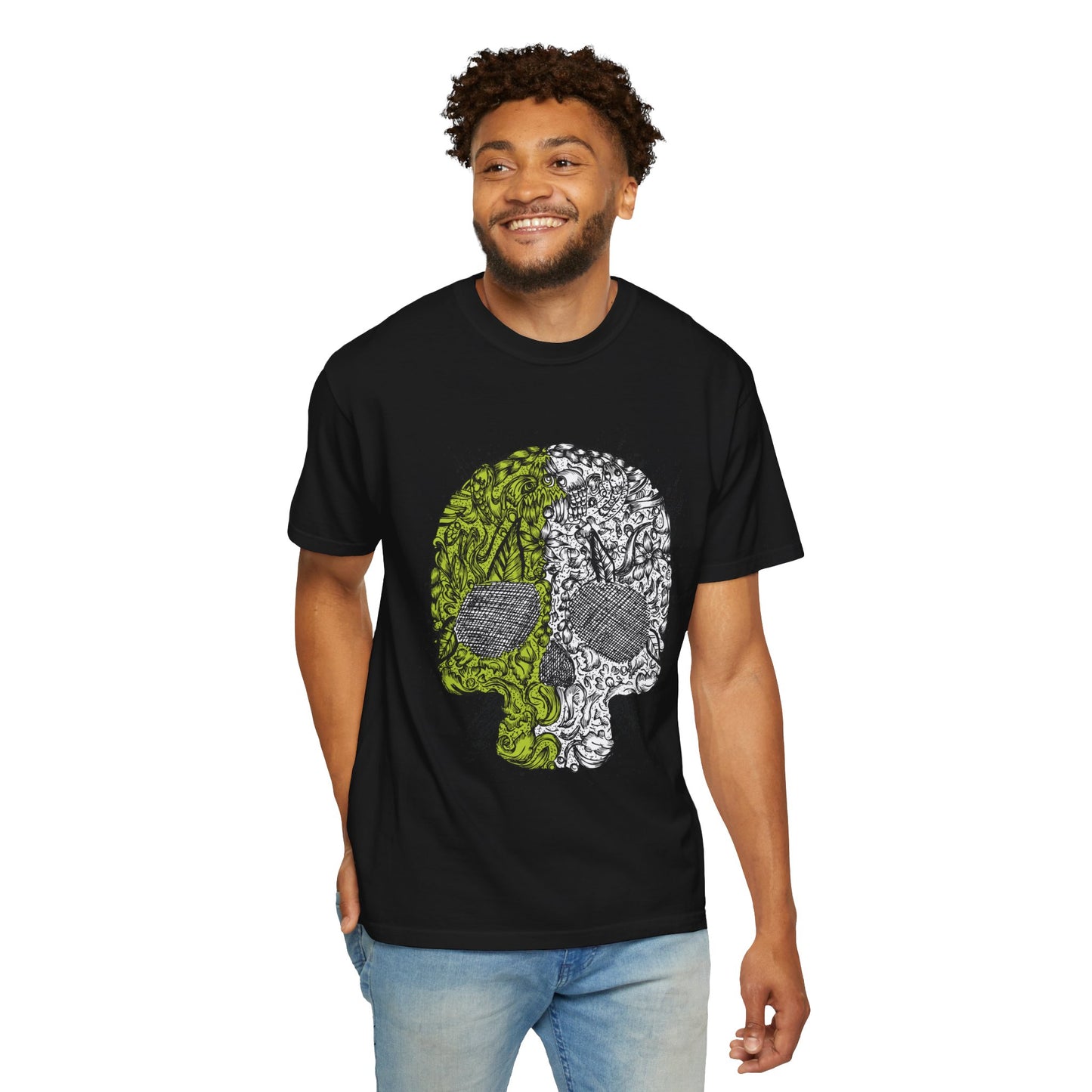 Unisex Cotton Tee Shirt with Skull