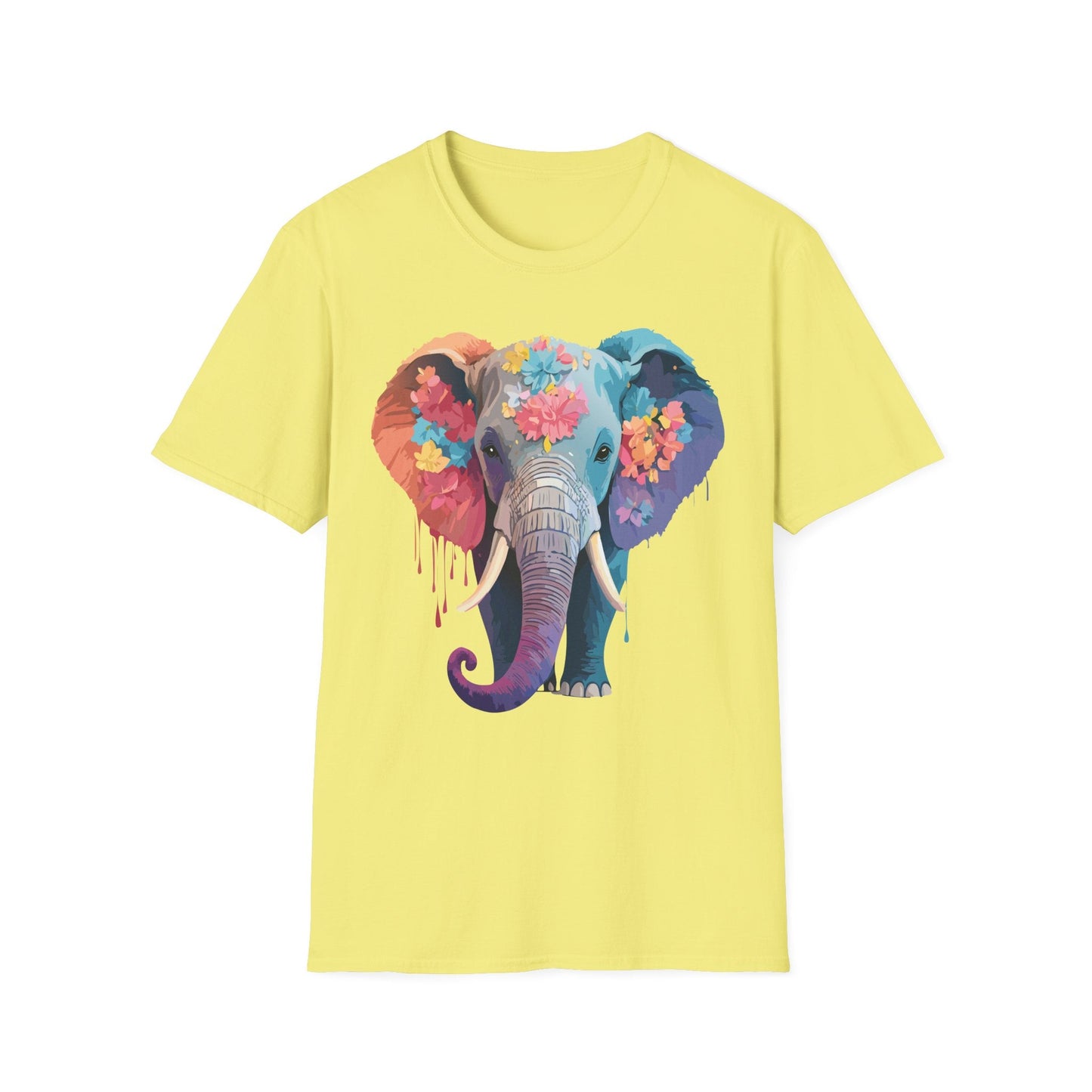 Unisex Elephant T Shirt Gildan SoftStyle 64000 100 Percent Ring Spun Cotton Tee Shirt