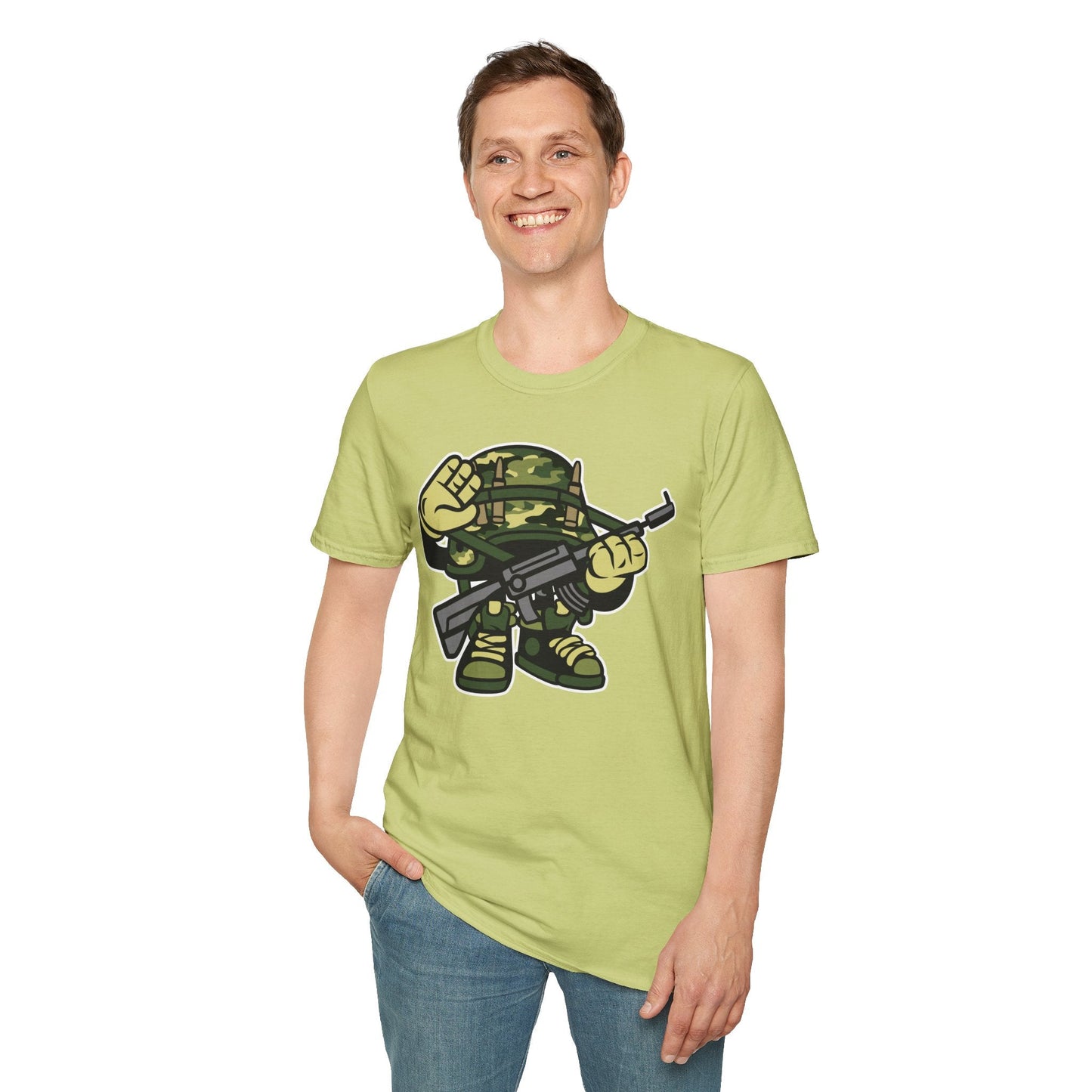 Cartoon T Shirt Animation Tee Funny Art Design Unisex Softstyle 64000 Lightweight Cotton Tee