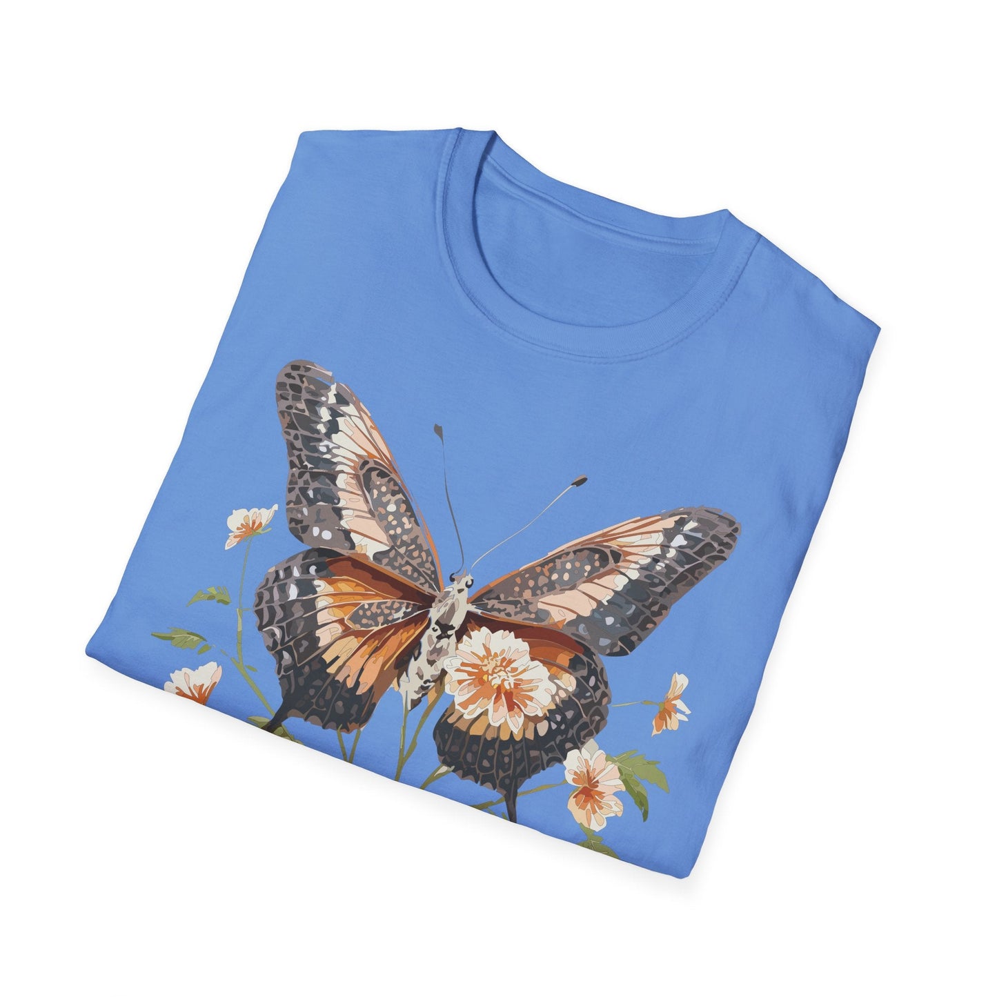 Butterfly T Shirt Unisex Softstyle Gildan 64000 Cotton Tee Monarch Print Comfort