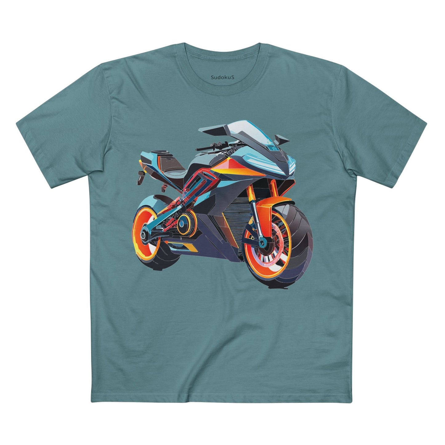 Moto Bike Graphic Unisex 100 Cotton Staple Tee 28