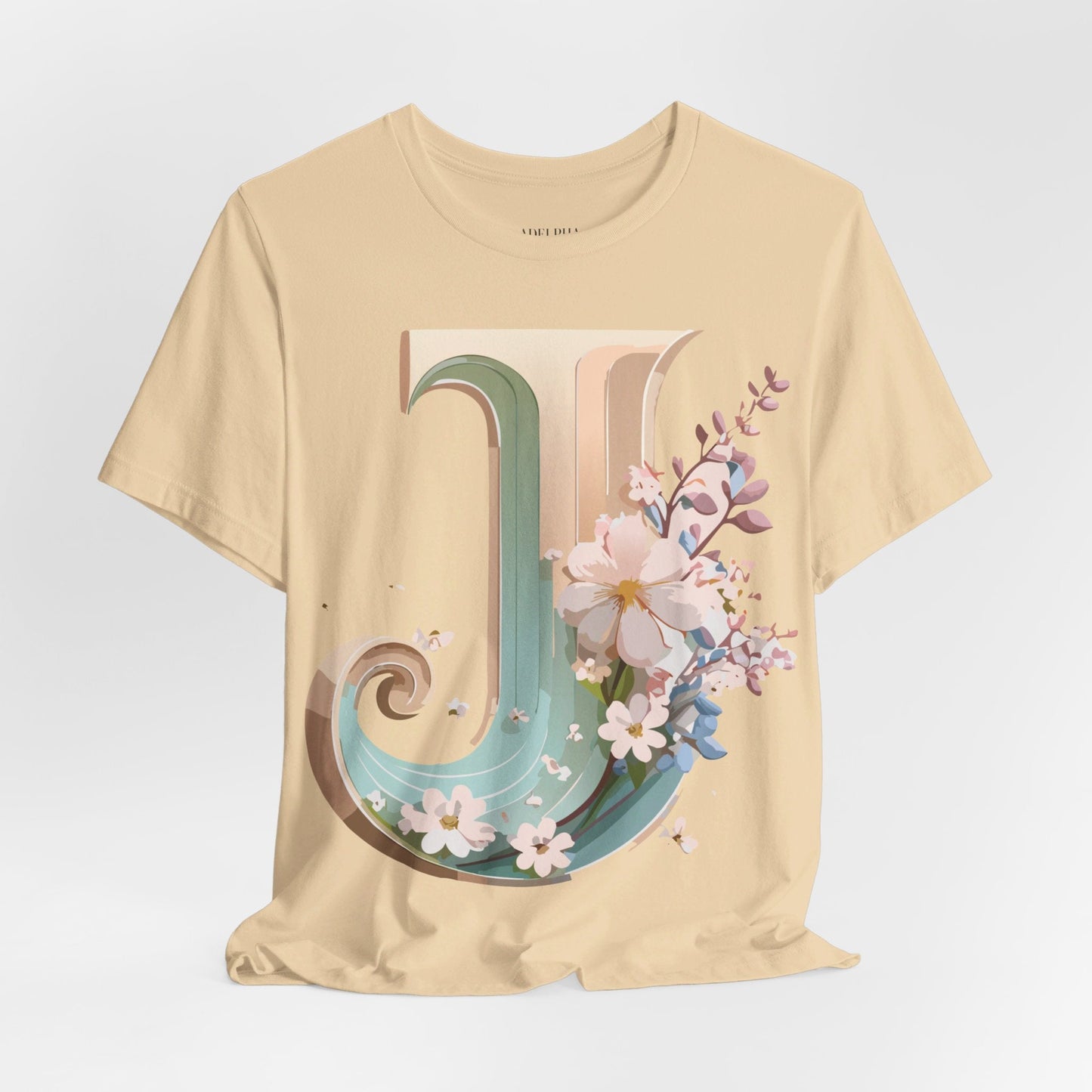 Adelpha Letter J Graphic Tee Unisex Jersey Short Sleeve Vintage Inspired Art Design Shirt