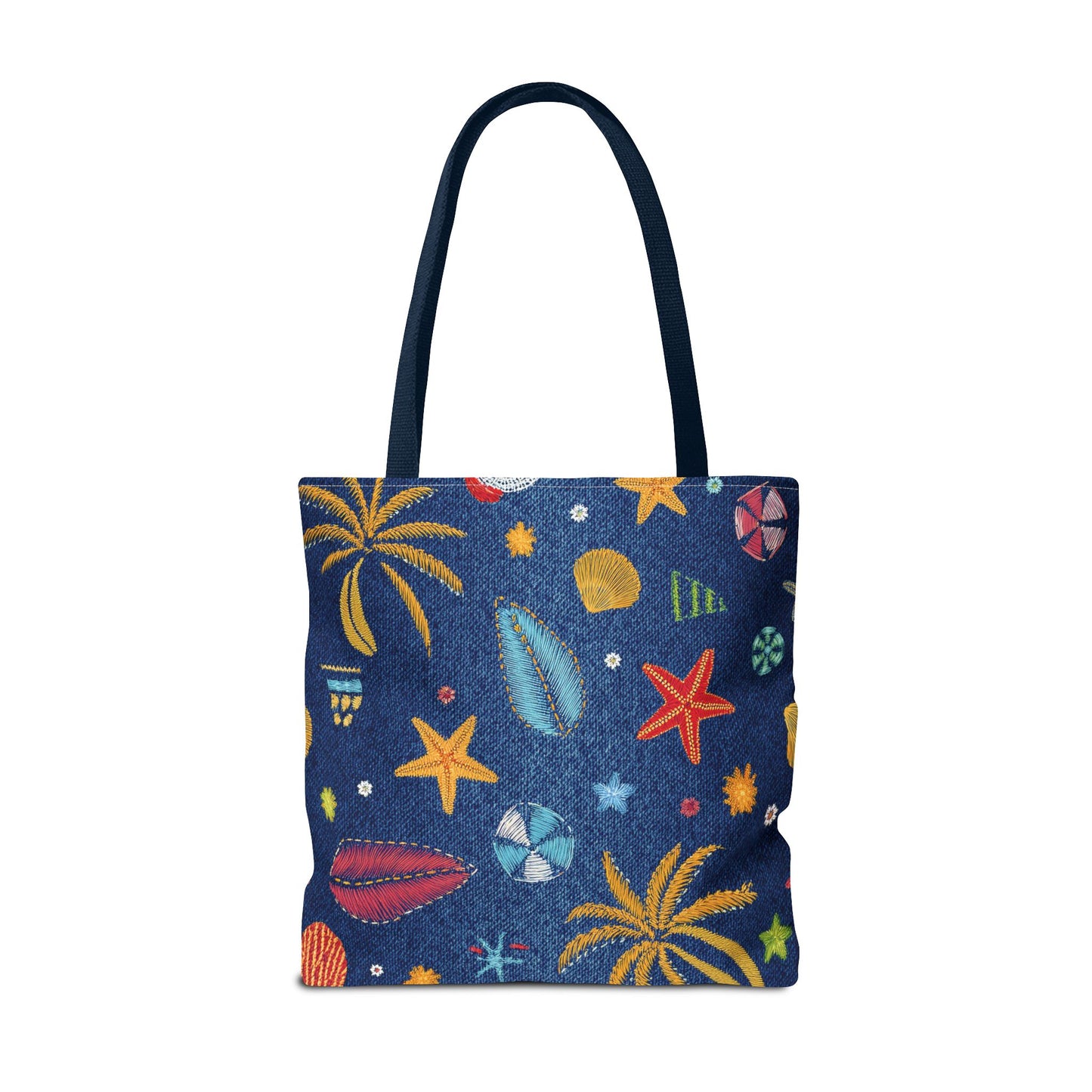 Denim Fabric Imitation Print Unisex Canvas Bag Poly Spun 3 Sizes Tote Bag 182-12
