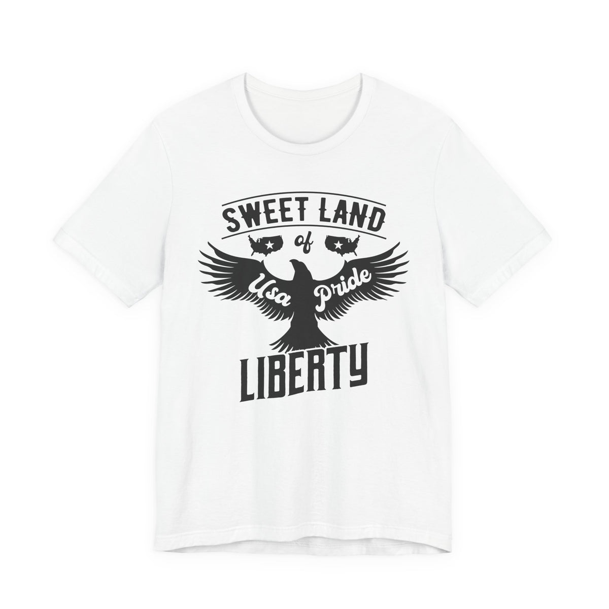 Sweet Land of Liberty eagle graphic T-Shirt USA pride typography Unisex Cotton a4