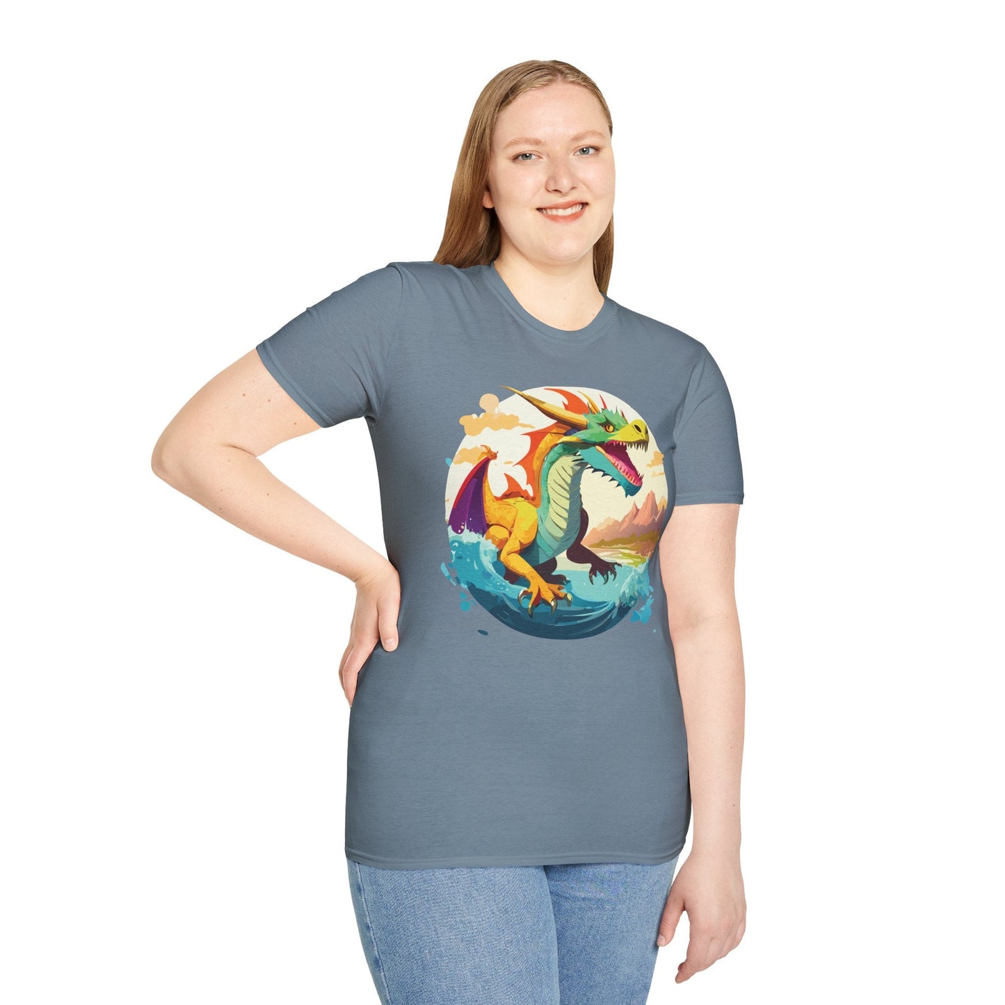 Dragon T Shirt Unisex Animal Print Dragon Shirt Gildan Softstyle Cotton Tee 64000
