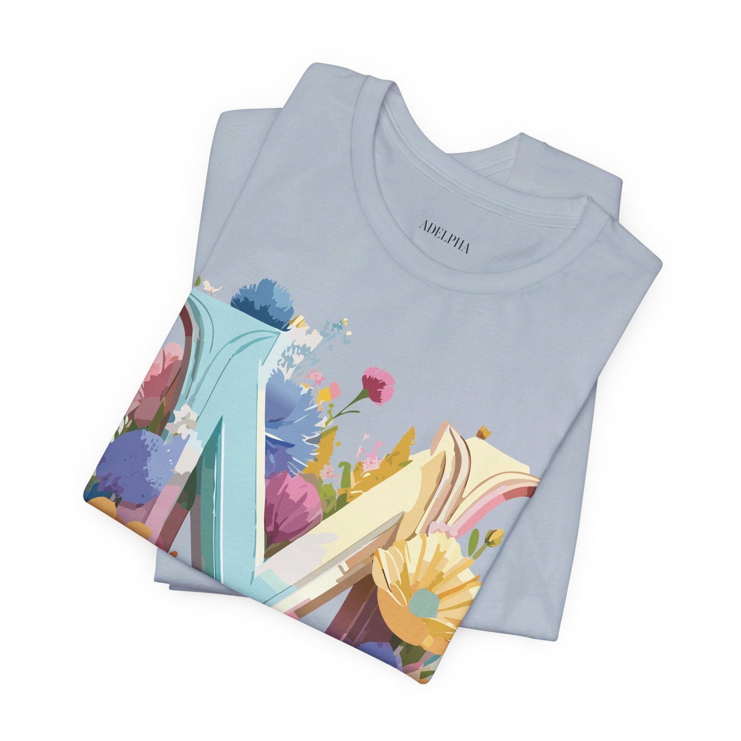 Letter M Shirt Unisex Graphic Tee Adelpha Vintage Inspired Art Design Short Sleeve