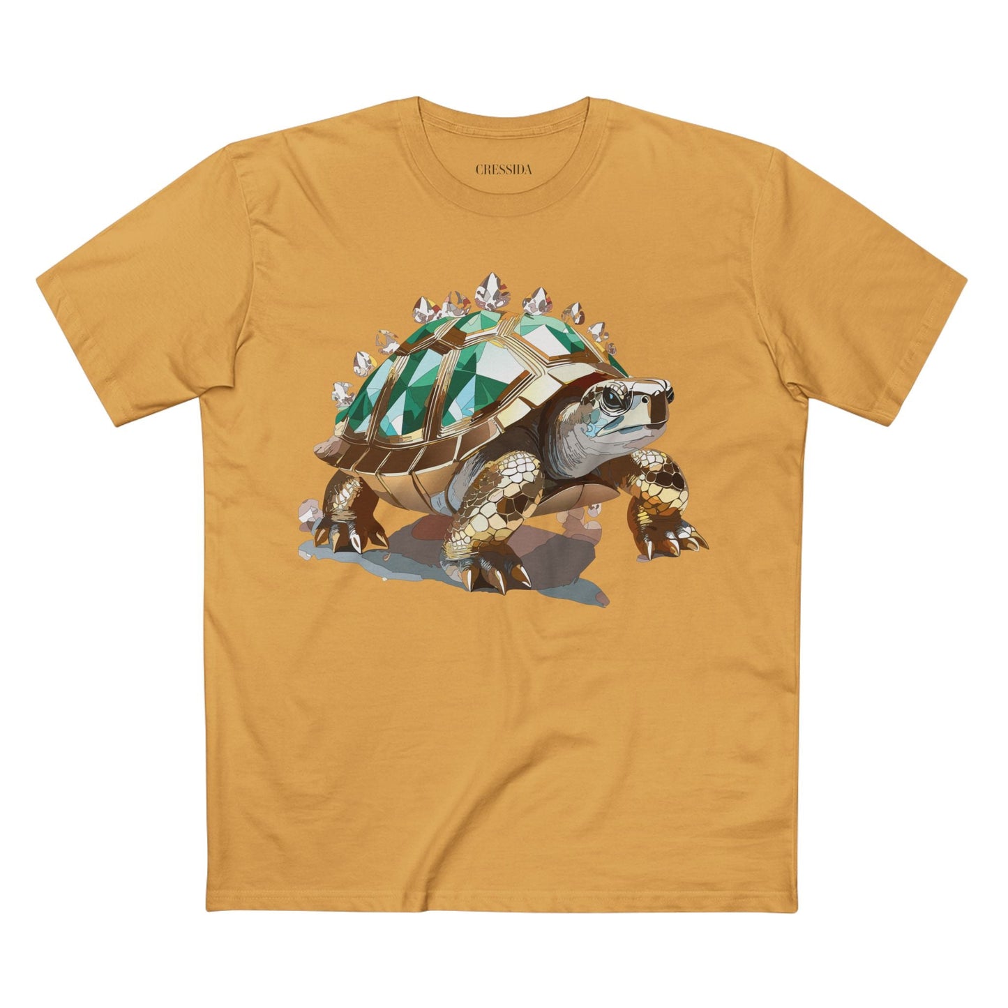 Turtle Graphic Unisex 100 Cotton Tee With Unique Animal Golden Medallion Art Design 33