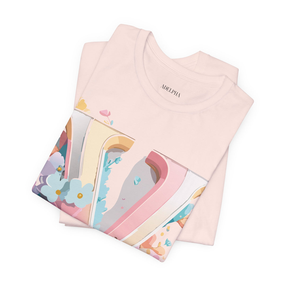 Letter V Graphic Unisex Cotton Bella+Canvas Tee with Art Letter Design